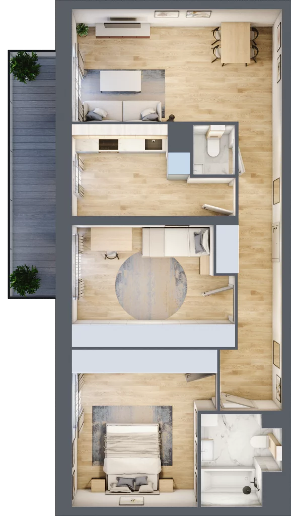 3 pokoje, mieszkanie 76,84 m², piętro 4, oferta nr G32, Osiedle Startowe, Wrocław, Psie Pole-Zawidawie, Zakrzów, ul. Zatorska / al. Sobieskiego