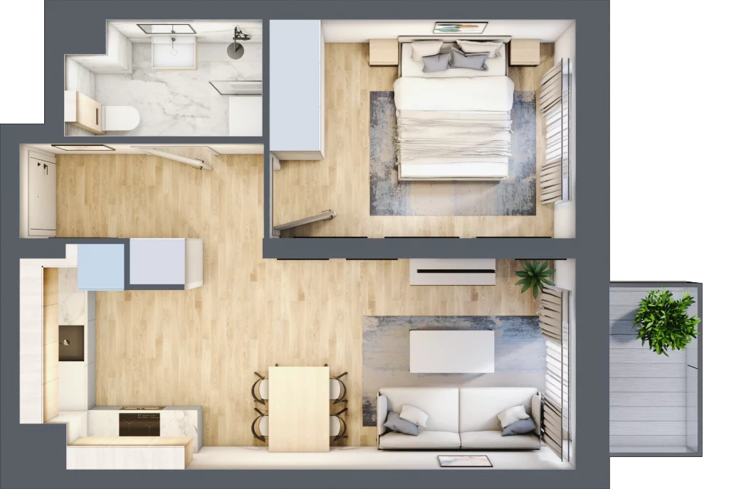 2 pokoje, mieszkanie 38,68 m², piętro 3, oferta nr G21, Osiedle Startowe, Wrocław, Psie Pole-Zawidawie, Zakrzów, ul. Zatorska / al. Sobieskiego