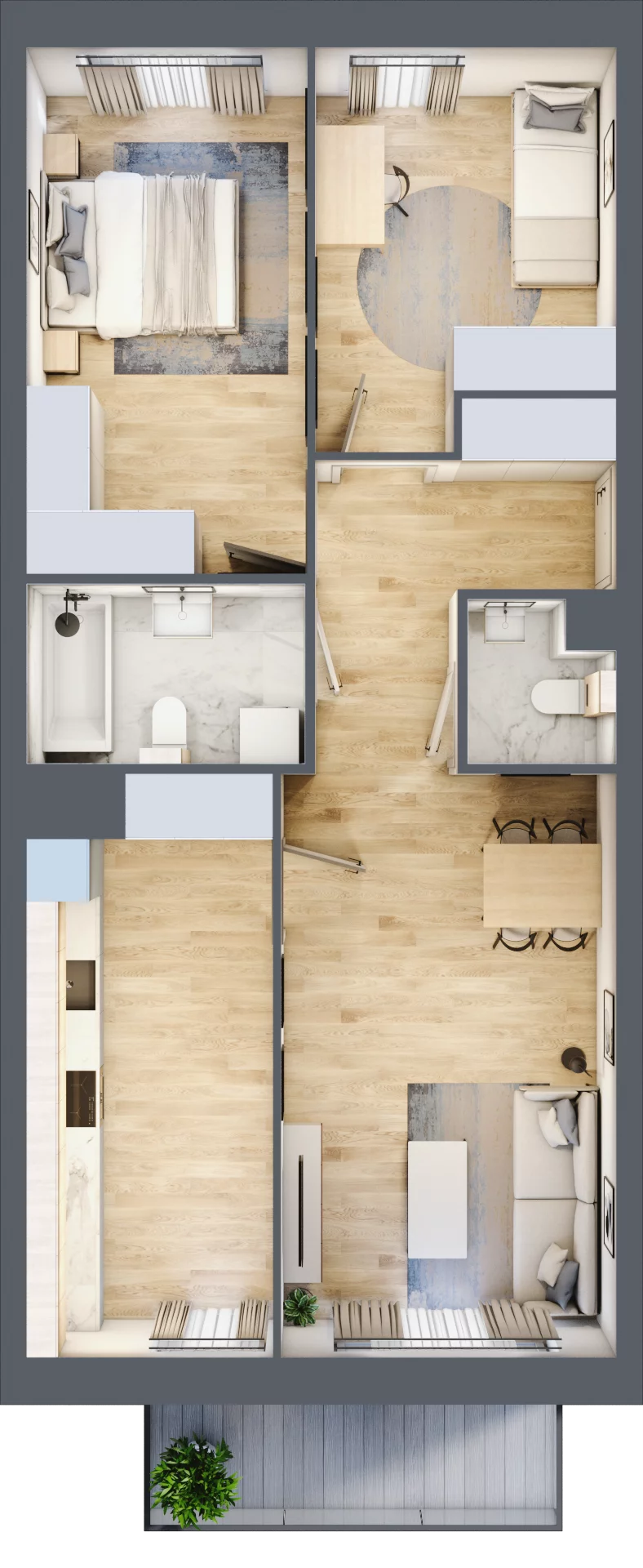 3 pokoje, mieszkanie 69,88 m², piętro 1, oferta nr G01, Osiedle Startowe, Wrocław, Psie Pole-Zawidawie, Zakrzów, ul. Zatorska / al. Sobieskiego