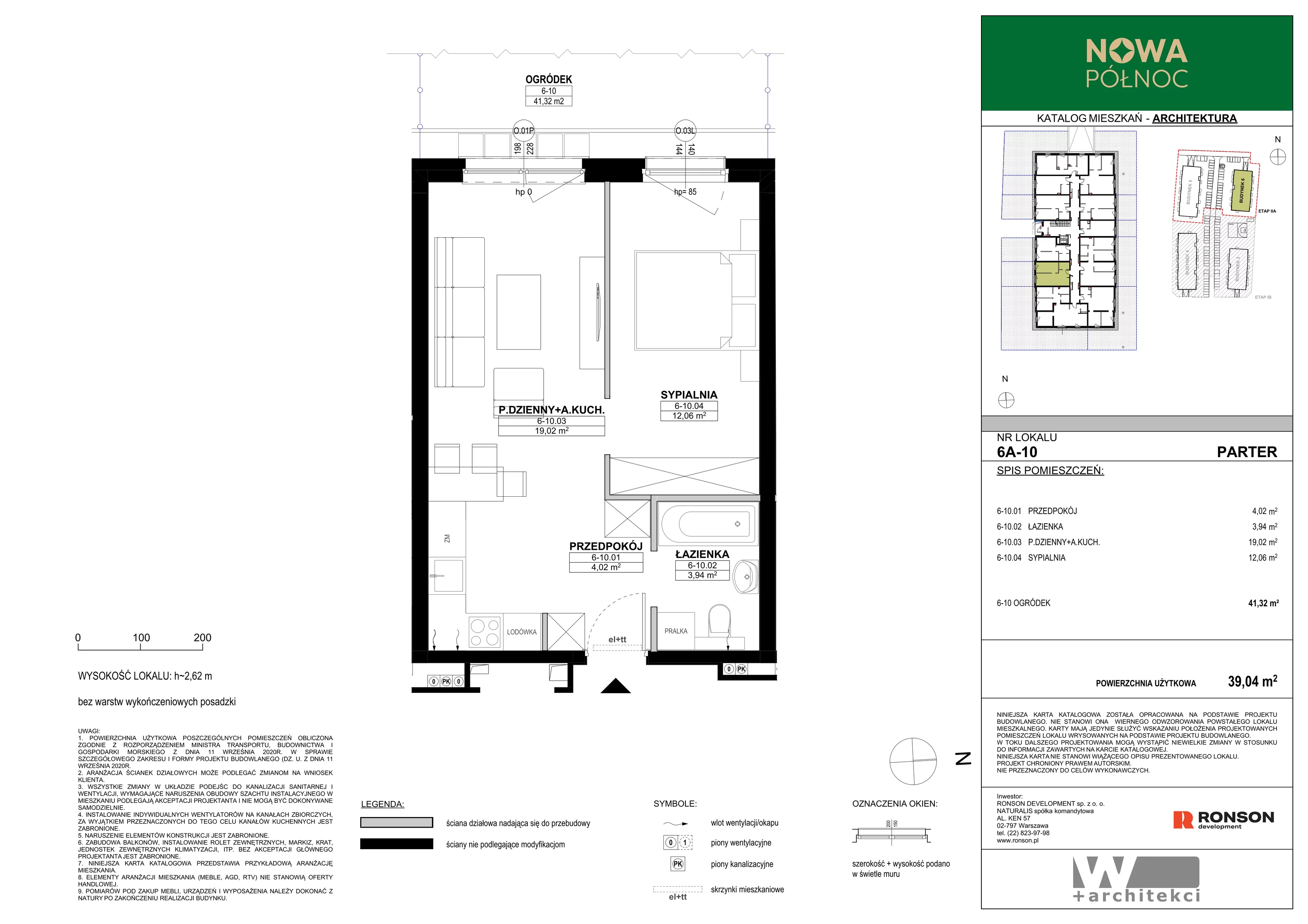 2 pokoje, mieszkanie 39,04 m², parter, oferta nr 6A-10, Nowa Północ 2A, Szczecin, Północ, Stołczyn, ul. Sobola