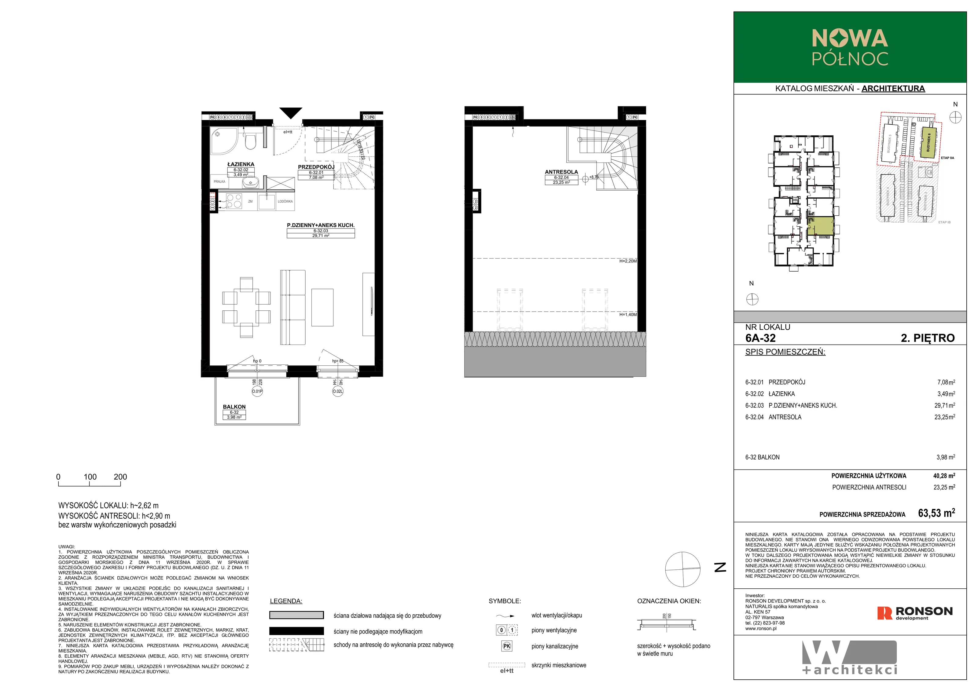 3 pokoje, mieszkanie 40,28 m², piętro 2, oferta nr 6A-32, Nowa Północ 2A, Szczecin, Północ, Stołczyn, ul. Sobola