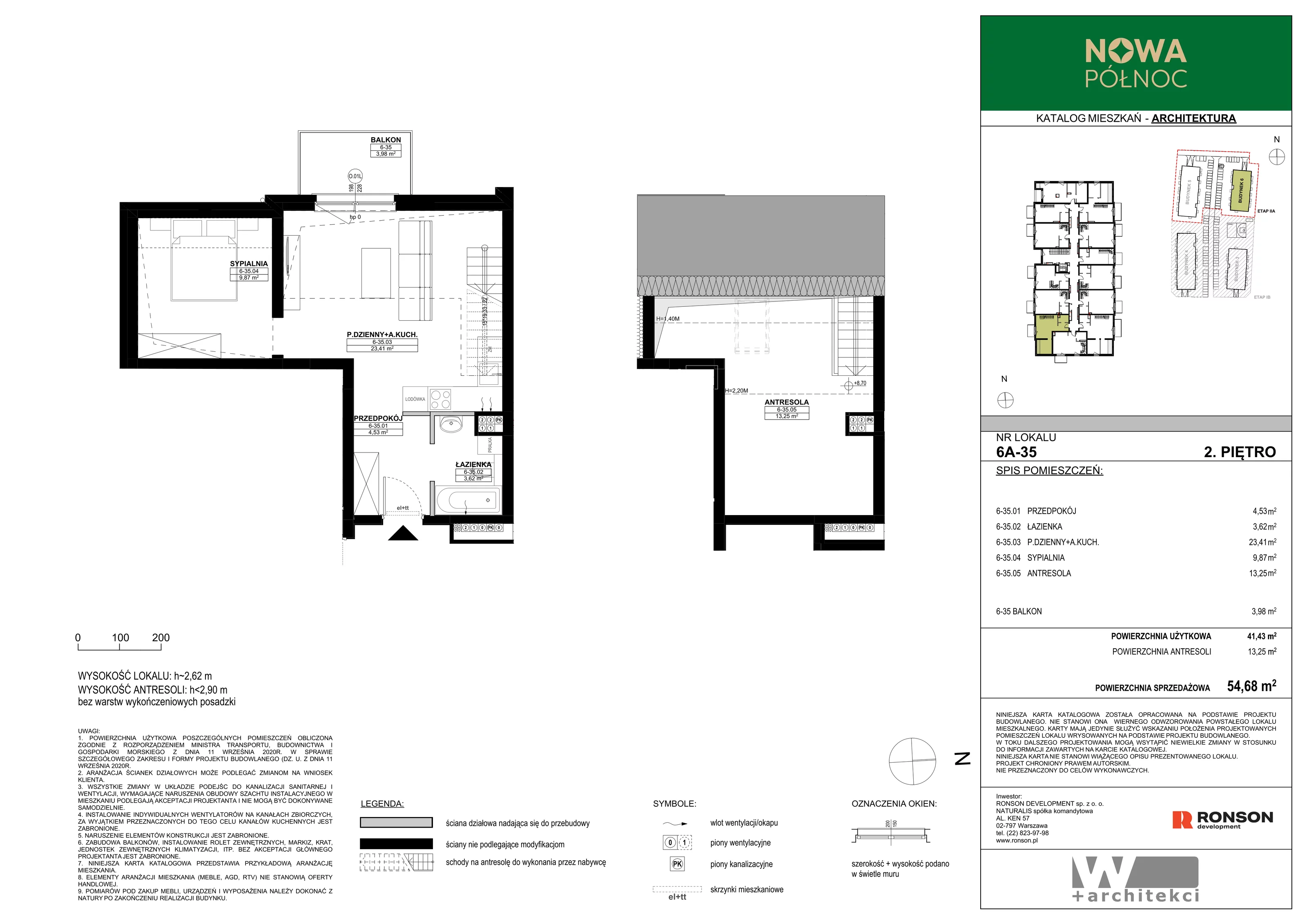 3 pokoje, mieszkanie 41,43 m², piętro 2, oferta nr 6A-35, Nowa Północ 2A, Szczecin, Północ, Stołczyn, ul. Sobola