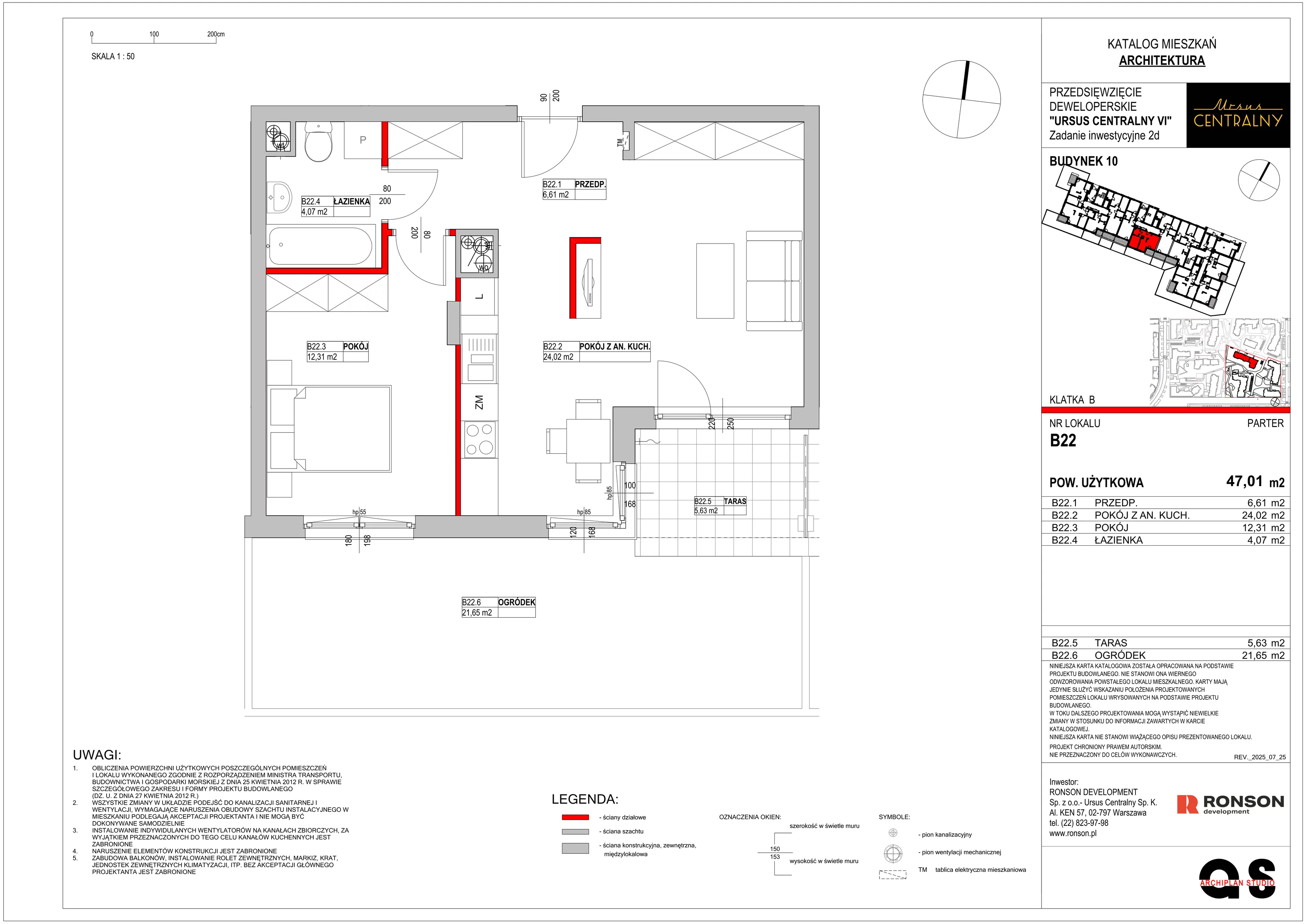 2 pokoje, mieszkanie 47,54 m², parter, oferta nr 10B22, Ursus Centralny, Warszawa, Ursus, Szamoty, ul. Kazimierza Gierdziejewskiego