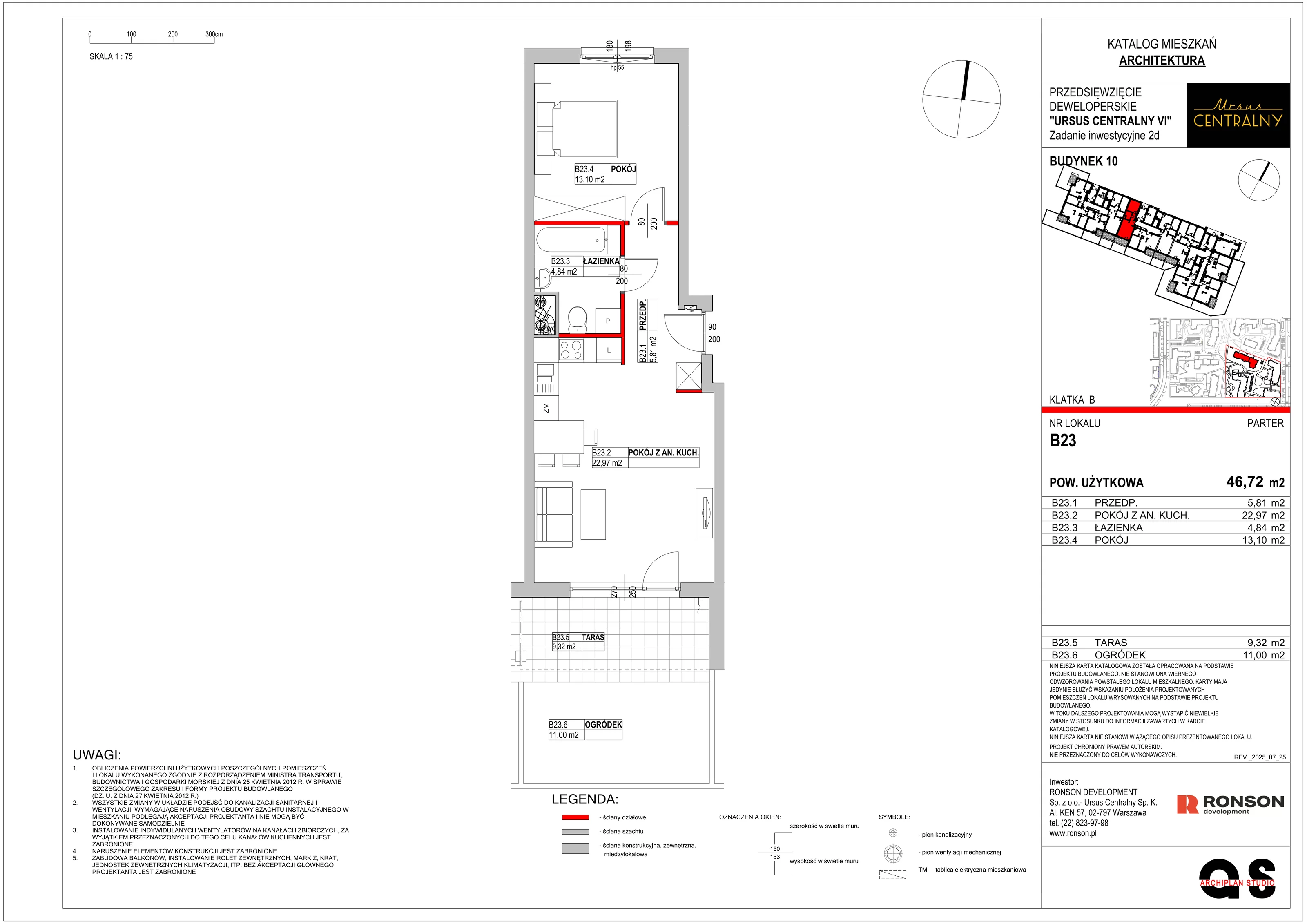 2 pokoje, mieszkanie 46,94 m², parter, oferta nr 10B23, Ursus Centralny, Warszawa, Ursus, Szamoty, ul. Kazimierza Gierdziejewskiego
