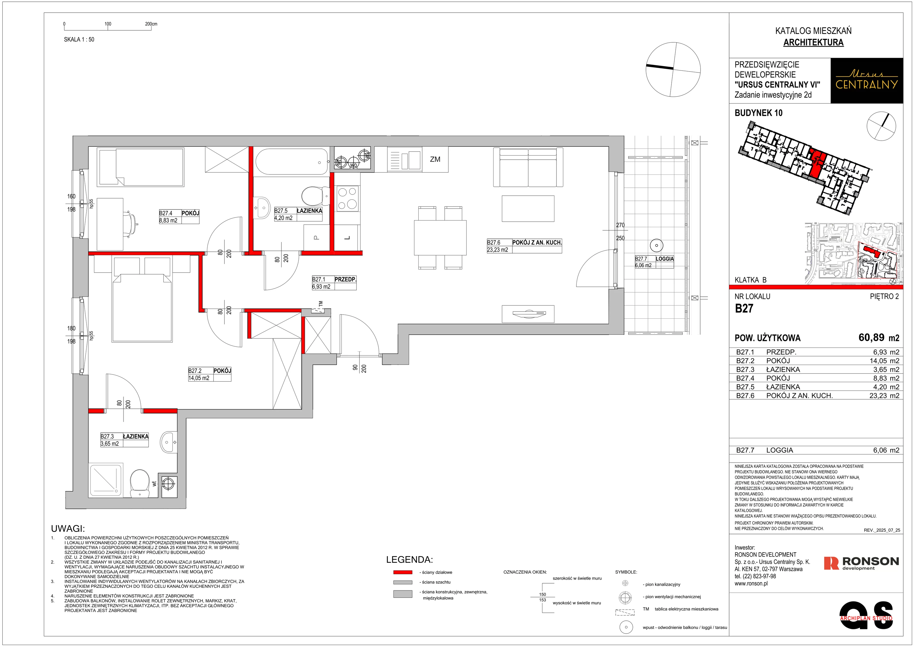 3 pokoje, mieszkanie 61,65 m², piętro 2, oferta nr 10B27, Ursus Centralny, Warszawa, Ursus, Szamoty, ul. Kazimierza Gierdziejewskiego