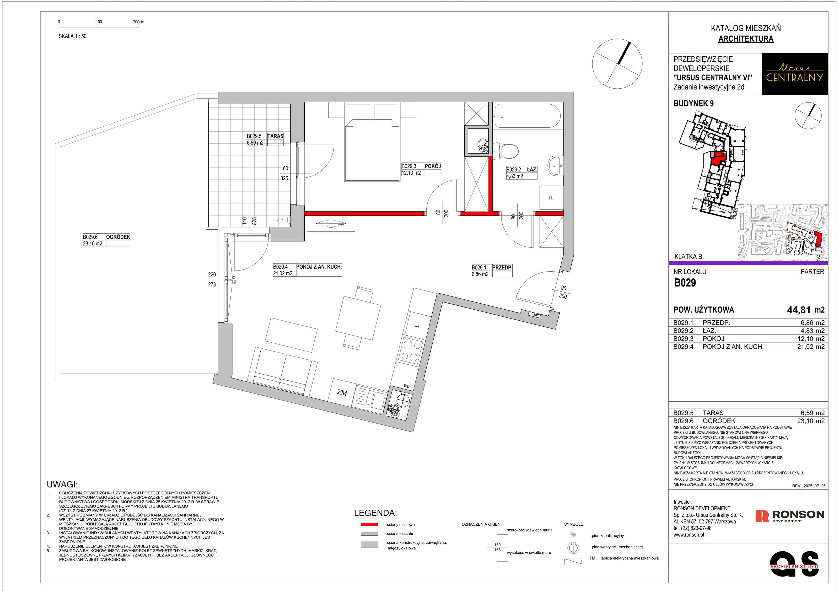 2 pokoje, mieszkanie 45,24 m², parter, oferta nr 9B029, Ursus Centralny, Warszawa, Ursus, Szamoty, ul. Kazimierza Gierdziejewskiego