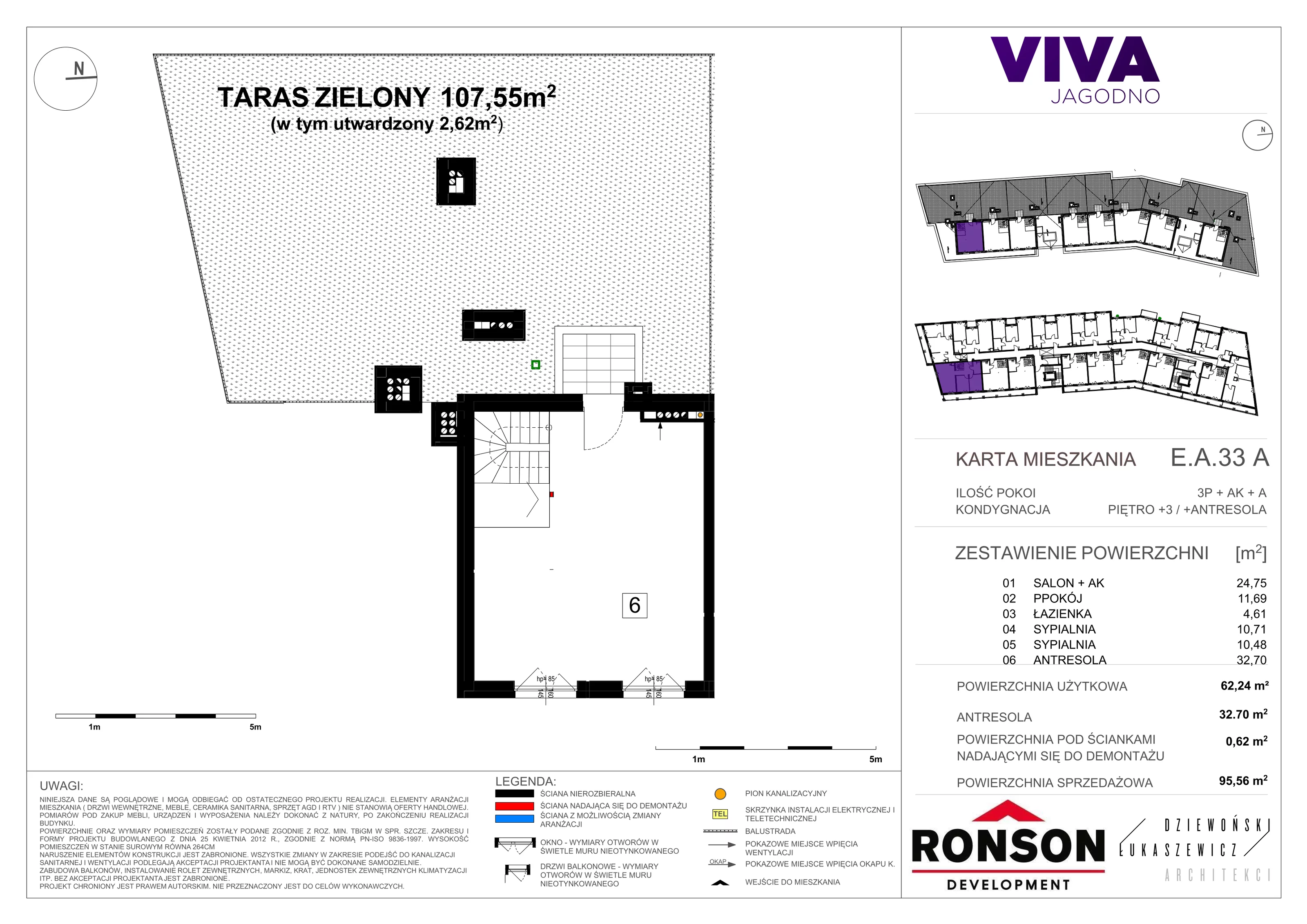 Mieszkanie 95,88 m², piętro 3, oferta nr EA_33, Viva Jagodno 3, Wrocław, Jagodno, Krzyki, ul. Kajdasza