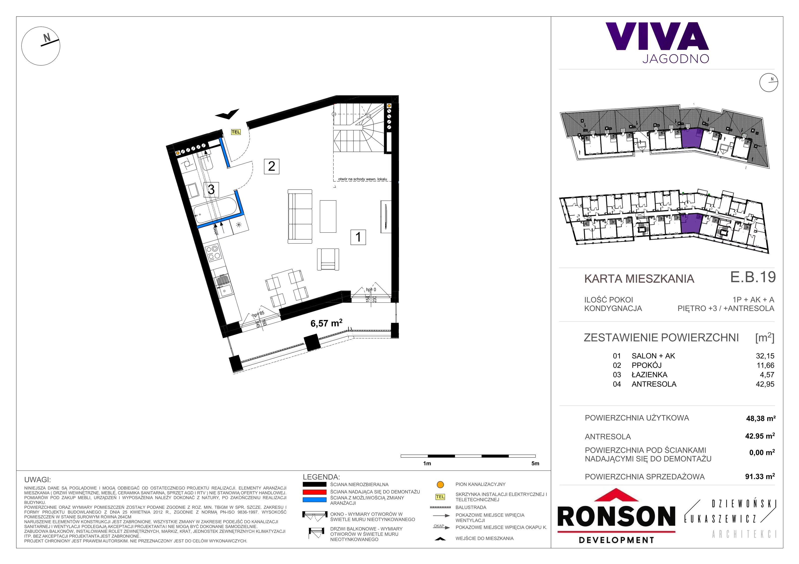 1 pokój, mieszkanie 91,79 m², piętro 3, oferta nr EB_19, Viva Jagodno 3, Wrocław, Jagodno, Krzyki, ul. Kajdasza