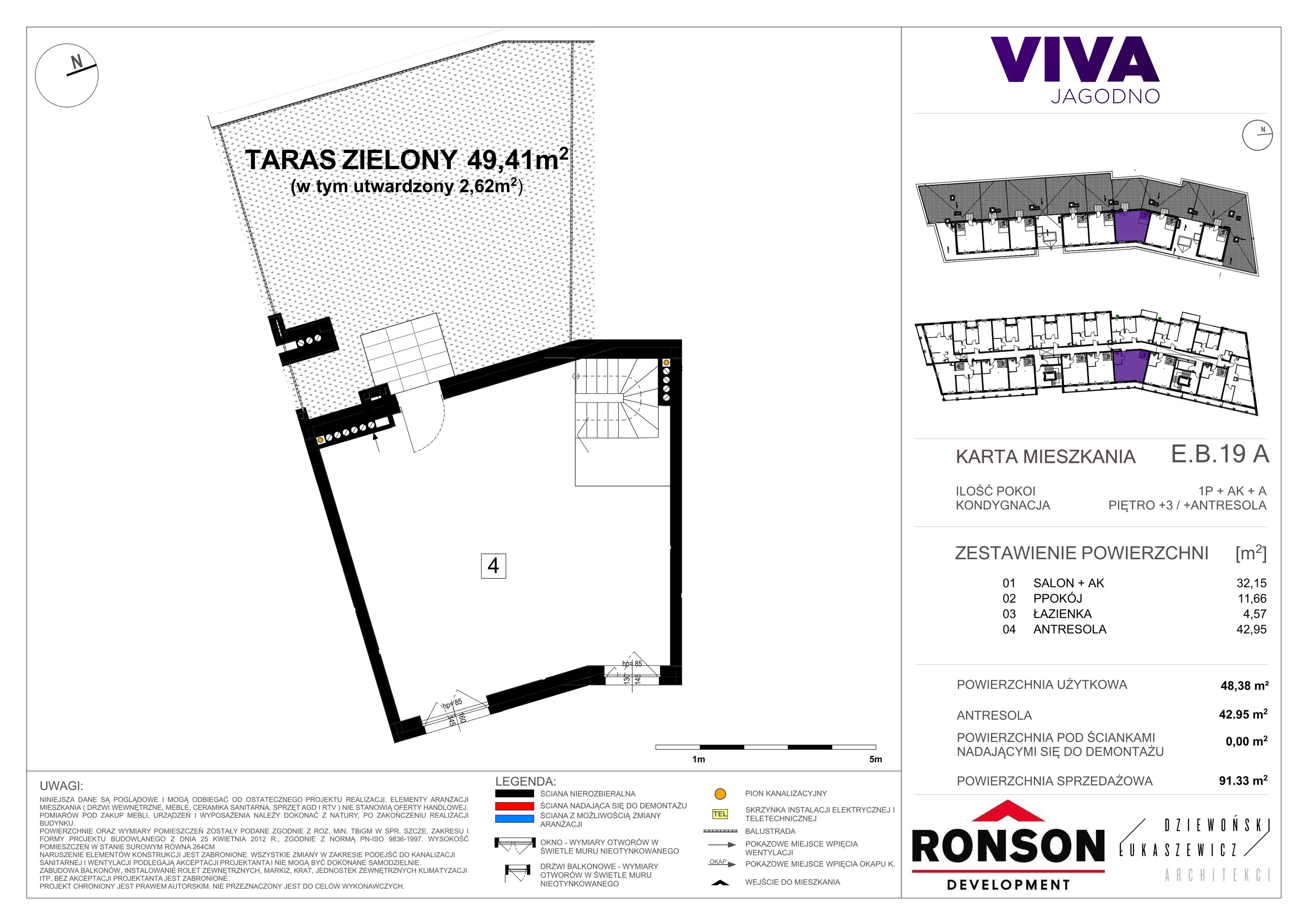 1 pokój, mieszkanie 91,79 m², piętro 3, oferta nr EB_19, Viva Jagodno 3, Wrocław, Jagodno, Krzyki, ul. Kajdasza