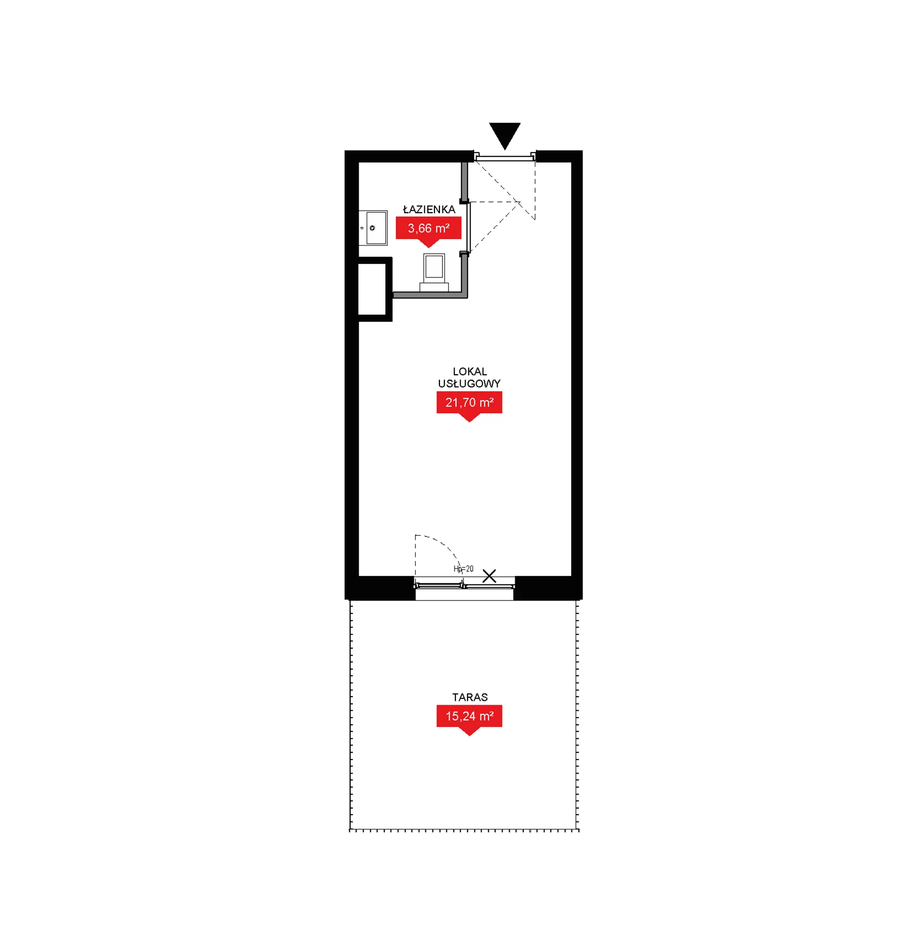 1 pokój, lokal inwestycyjny 25,36 m², piętro 1, oferta nr A1 009LU, 29L - lokale inwestycyjne, Kraków, Prądnik Biały, ul. Nad Strugą 17