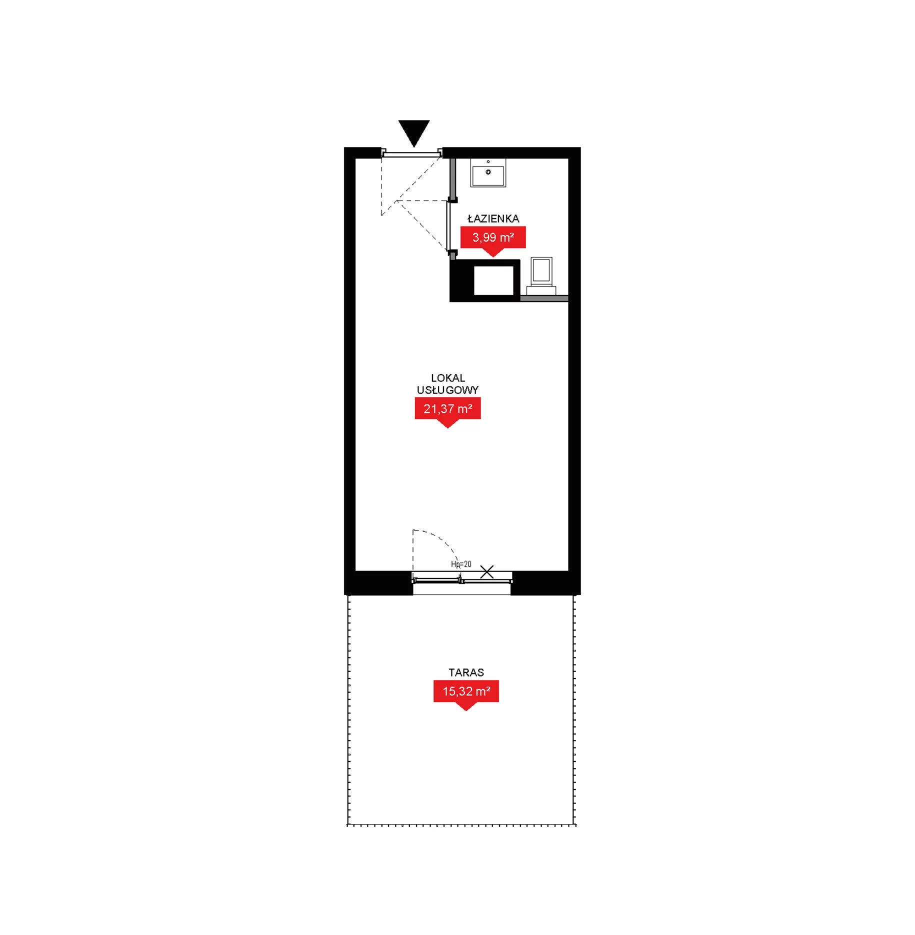 1 pokój, lokal inwestycyjny 25,36 m², piętro 1, oferta nr A1 011LU, 29L - lokale inwestycyjne, Kraków, Prądnik Biały, ul. Nad Strugą 17