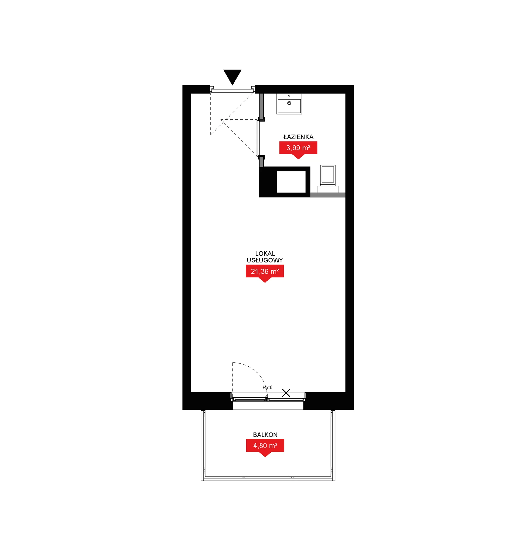 1 pokój, lokal inwestycyjny 25,35 m², piętro 4, oferta nr A1 047LU, 29L - lokale inwestycyjne, Kraków, Prądnik Biały, ul. Nad Strugą 17