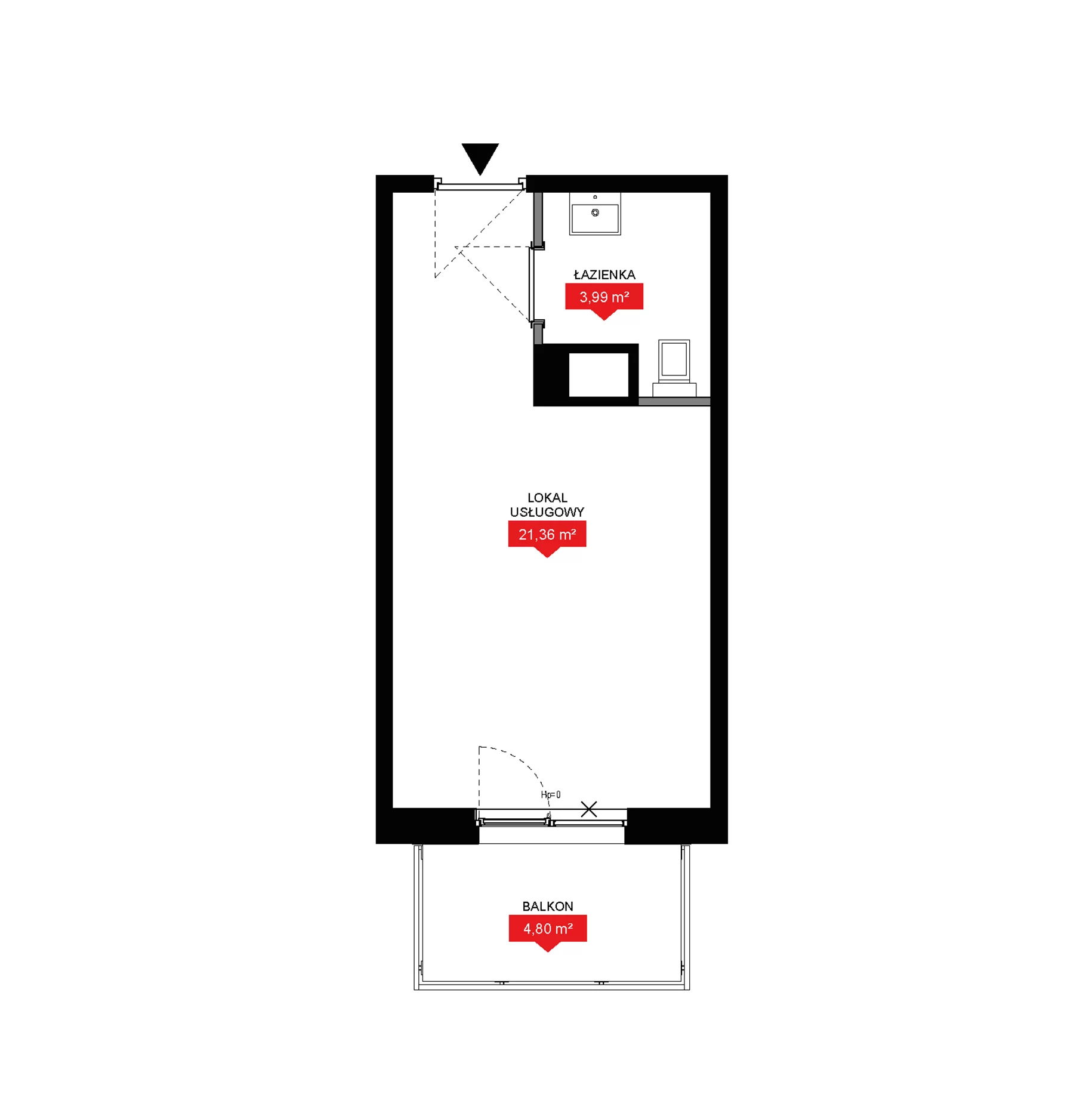 1 pokój, lokal inwestycyjny 25,35 m², piętro 4, oferta nr A1 053LU, 29L - lokale inwestycyjne, Kraków, Prądnik Biały, ul. Nad Strugą 17