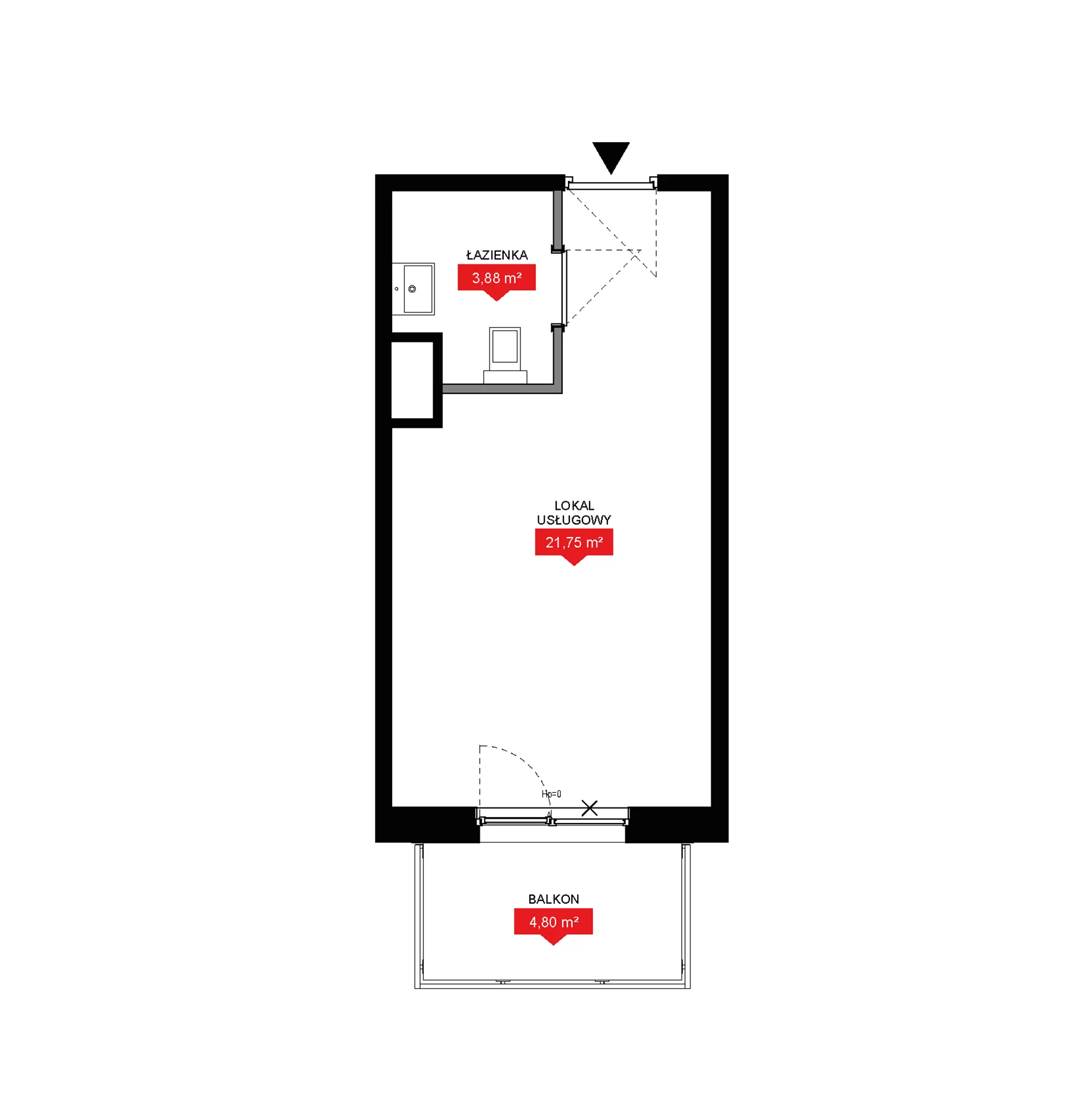 1 pokój, lokal inwestycyjny 25,63 m², piętro 4, oferta nr A1 054LU, 29L - lokale inwestycyjne, Kraków, Prądnik Biały, ul. Nad Strugą 17