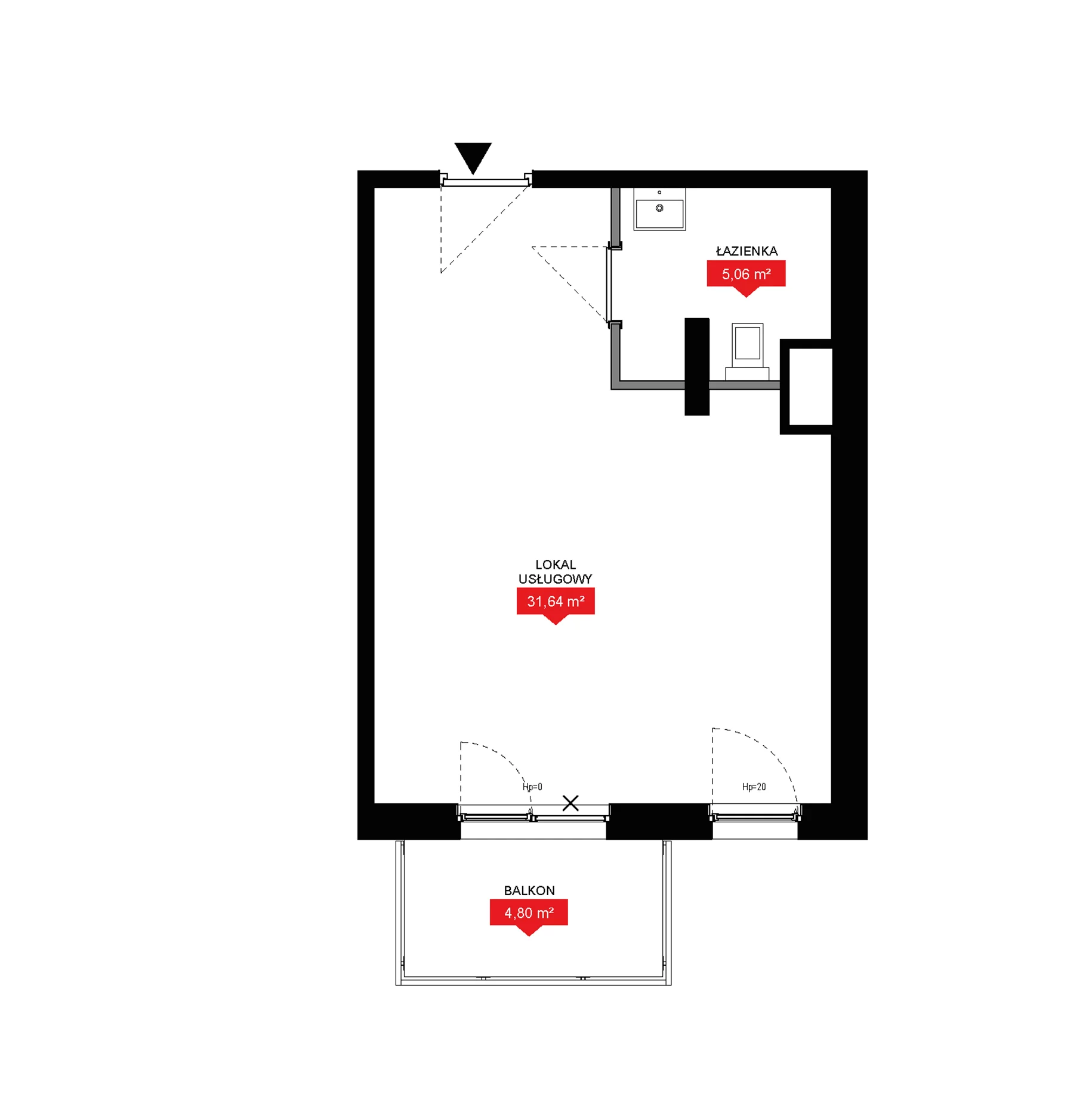1 pokój, lokal inwestycyjny 36,70 m², piętro 6, oferta nr A1 074LU, 29L - lokale inwestycyjne, Kraków, Prądnik Biały, ul. Nad Strugą 17