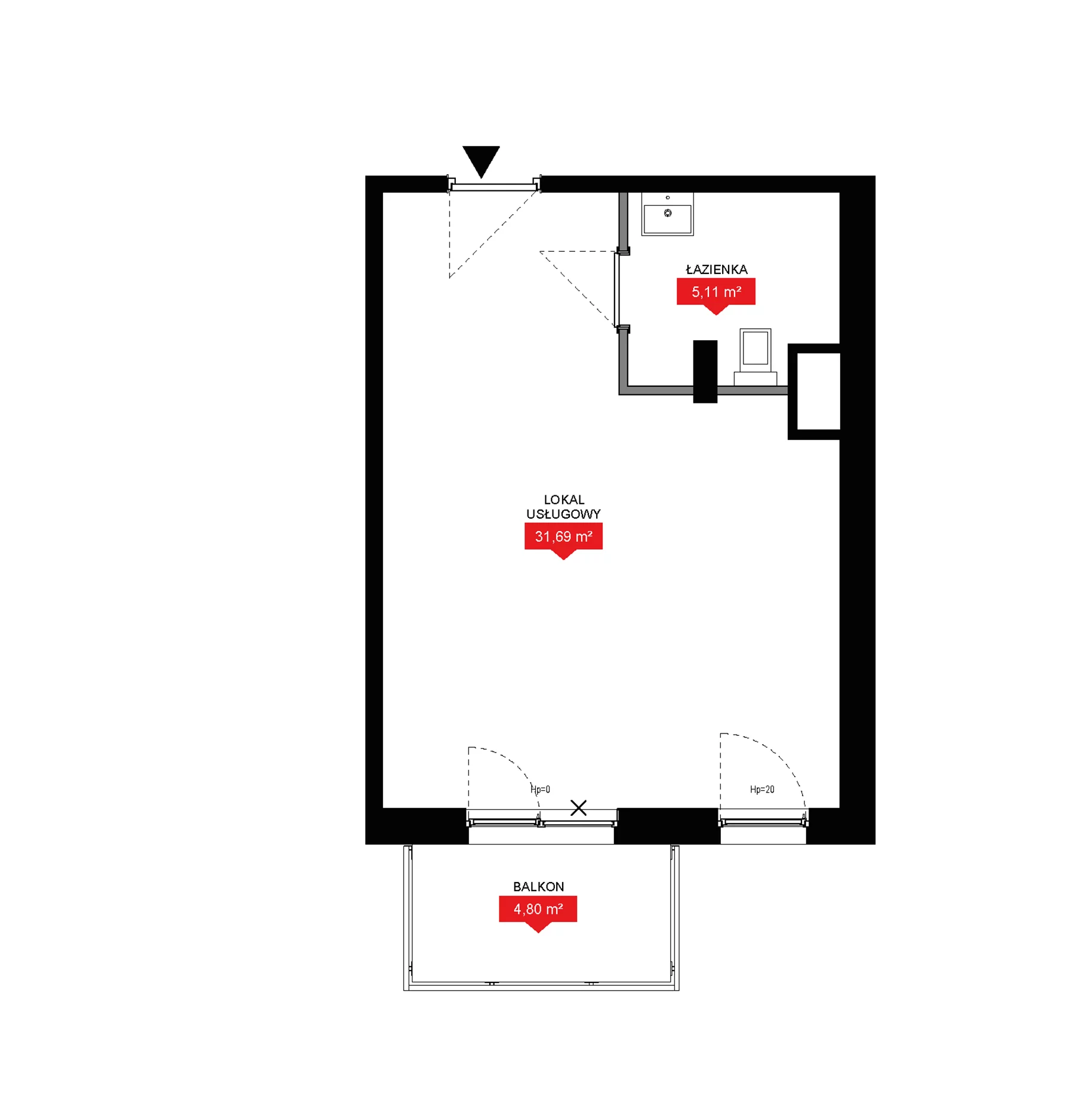1 pokój, lokal inwestycyjny 36,80 m², piętro 7, oferta nr A1 088LU, 29L - lokale inwestycyjne, Kraków, Prądnik Biały, ul. Nad Strugą 17