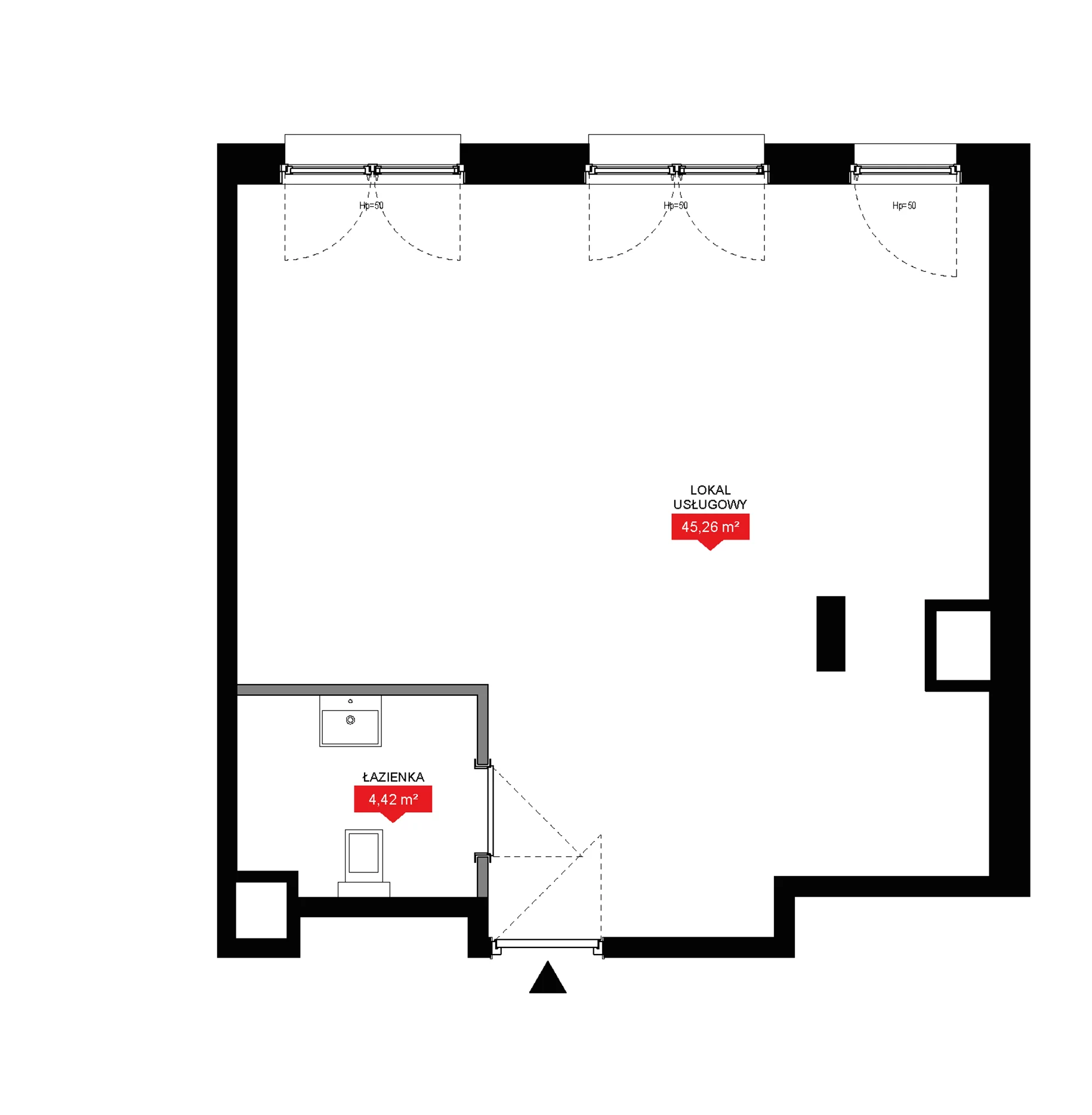 1 pokój, lokal inwestycyjny 49,68 m², piętro 8, oferta nr A1 101LU, 29L - lokale inwestycyjne, Kraków, Prądnik Biały, Górka Narodowa, ul. Nad Strugą 17