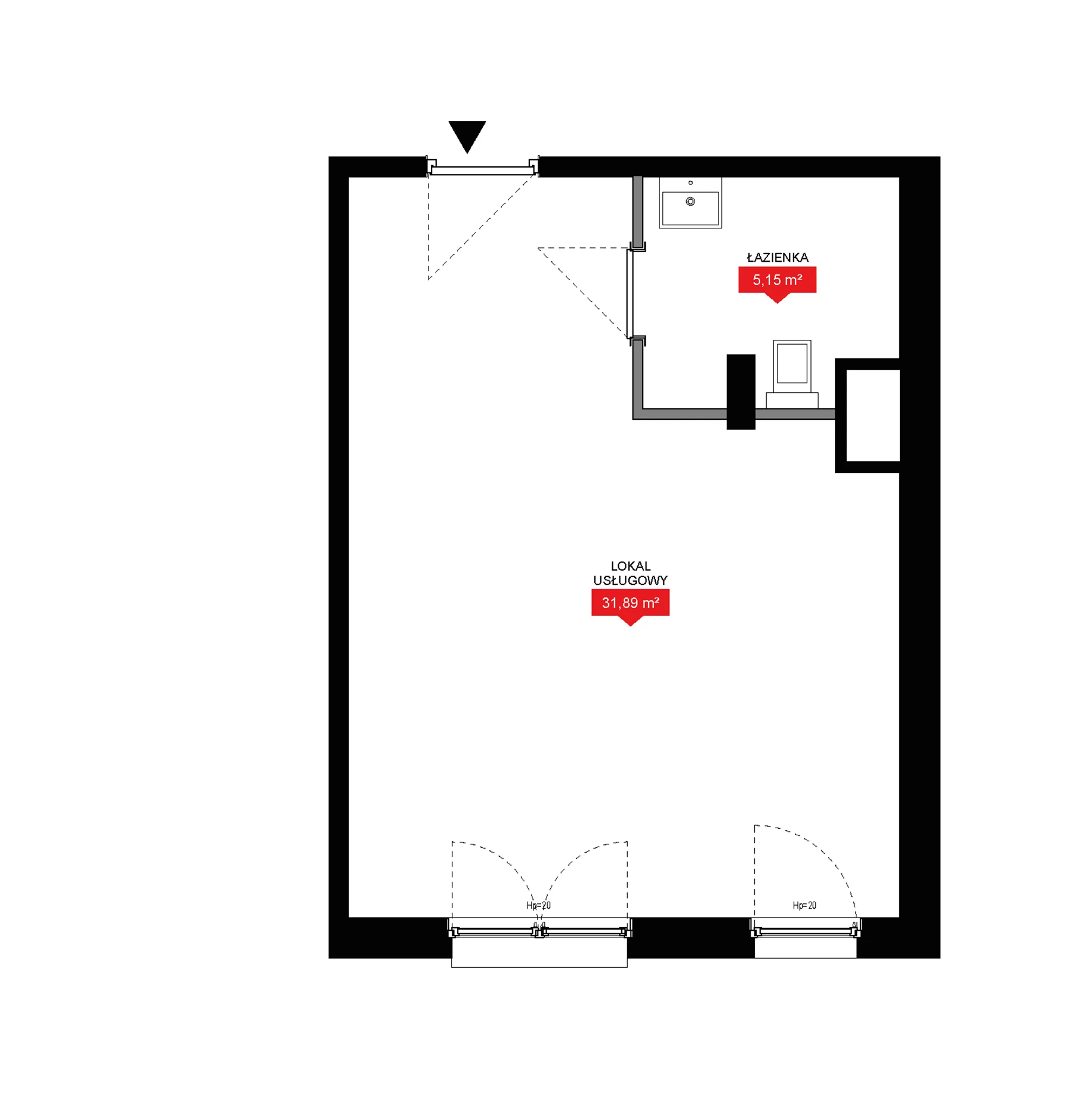 1 pokój, lokal inwestycyjny 37,04 m², piętro 8, oferta nr A1 102LU, 29L - lokale inwestycyjne, Kraków, Prądnik Biały, ul. Nad Strugą 17