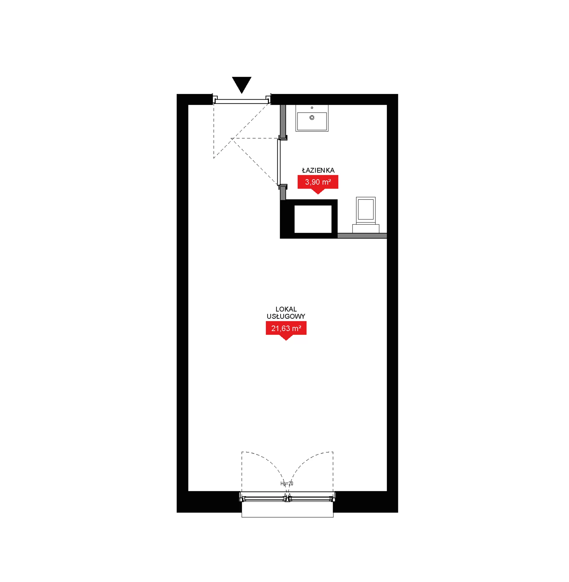 1 pokój, lokal inwestycyjny 25,53 m², piętro 8, oferta nr A1 103LU, 29L - lokale inwestycyjne, Kraków, Prądnik Biały, ul. Nad Strugą 17