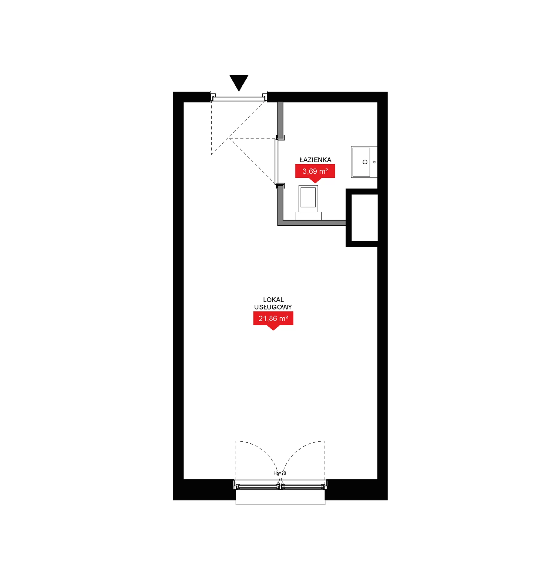 1 pokój, lokal inwestycyjny 25,55 m², piętro 8, oferta nr A1 108LU, 29L - lokale inwestycyjne, Kraków, Prądnik Biały, ul. Nad Strugą 17