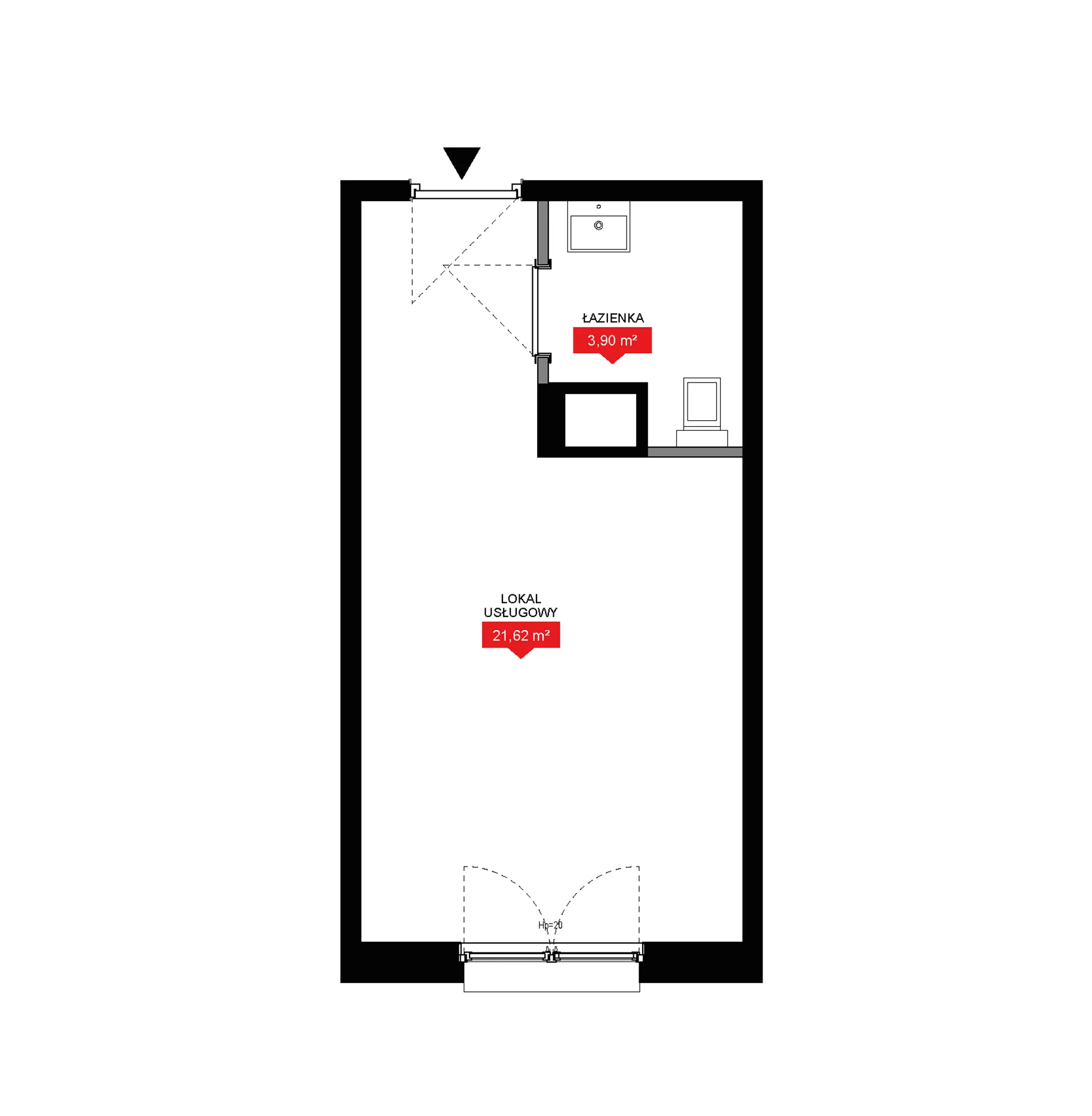 1 pokój, lokal inwestycyjny 25,52 m², piętro 8, oferta nr A1 109LU, 29L - lokale inwestycyjne, Kraków, Prądnik Biały, ul. Nad Strugą 17