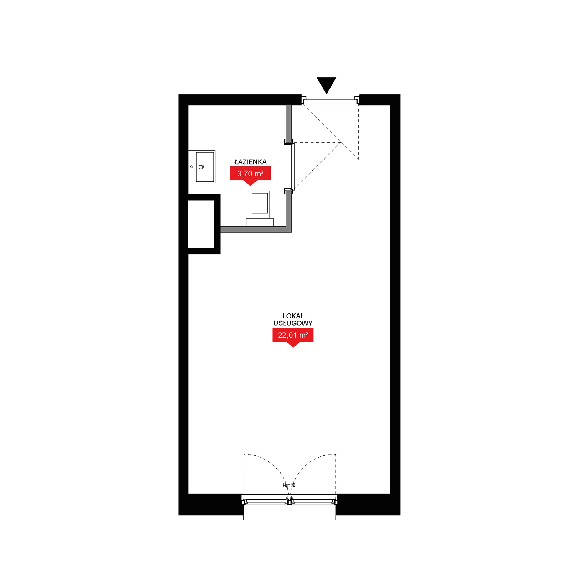 1 pokój, lokal inwestycyjny 25,71 m², piętro 8, oferta nr A1 110LU, 29L - lokale inwestycyjne, Kraków, Prądnik Biały, ul. Nad Strugą 17