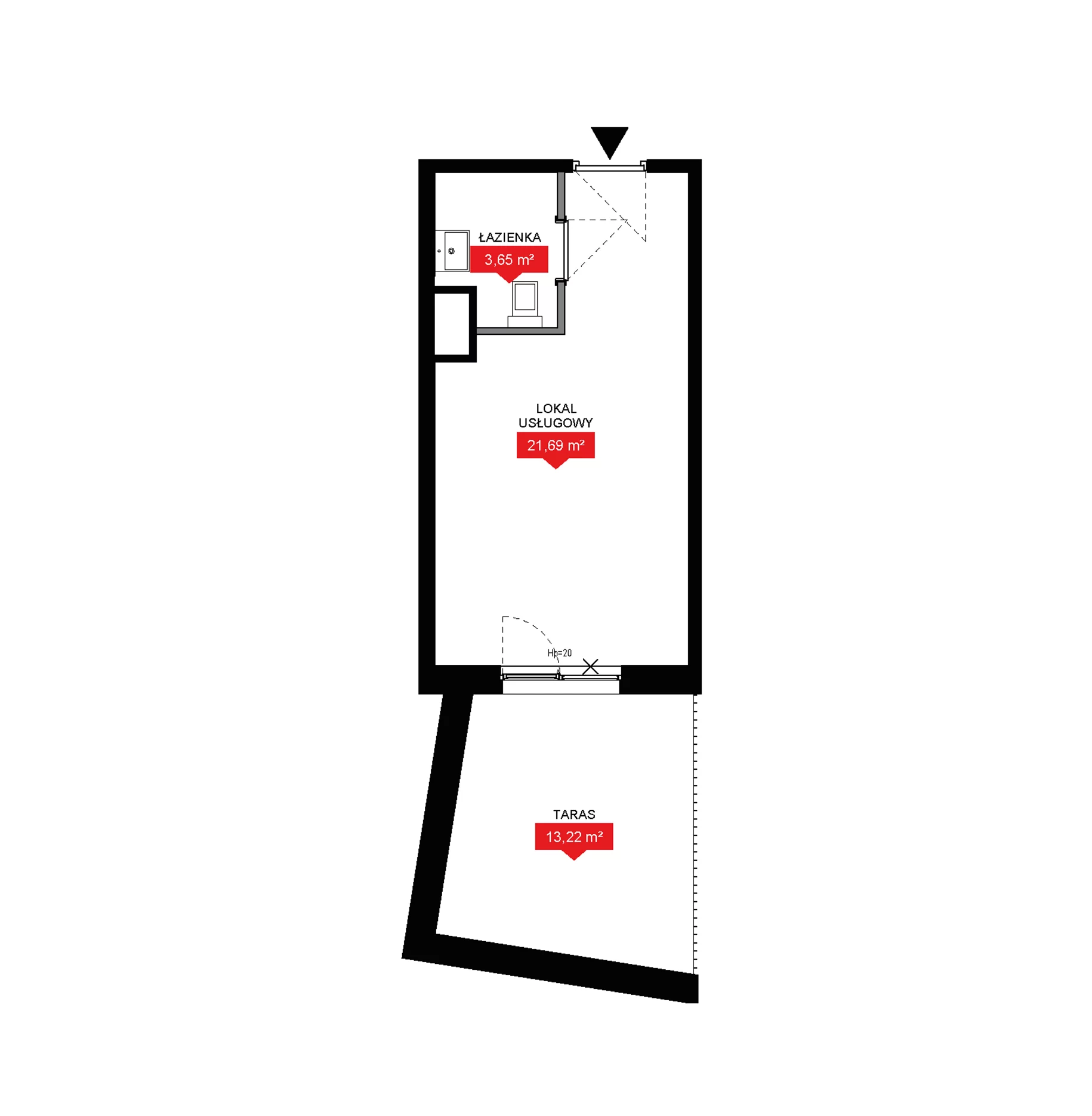 1 pokój, lokal inwestycyjny 25,34 m², piętro 1, oferta nr A2 163LU, 29L - lokale inwestycyjne, Kraków, Prądnik Biały, ul. Nad Strugą 17