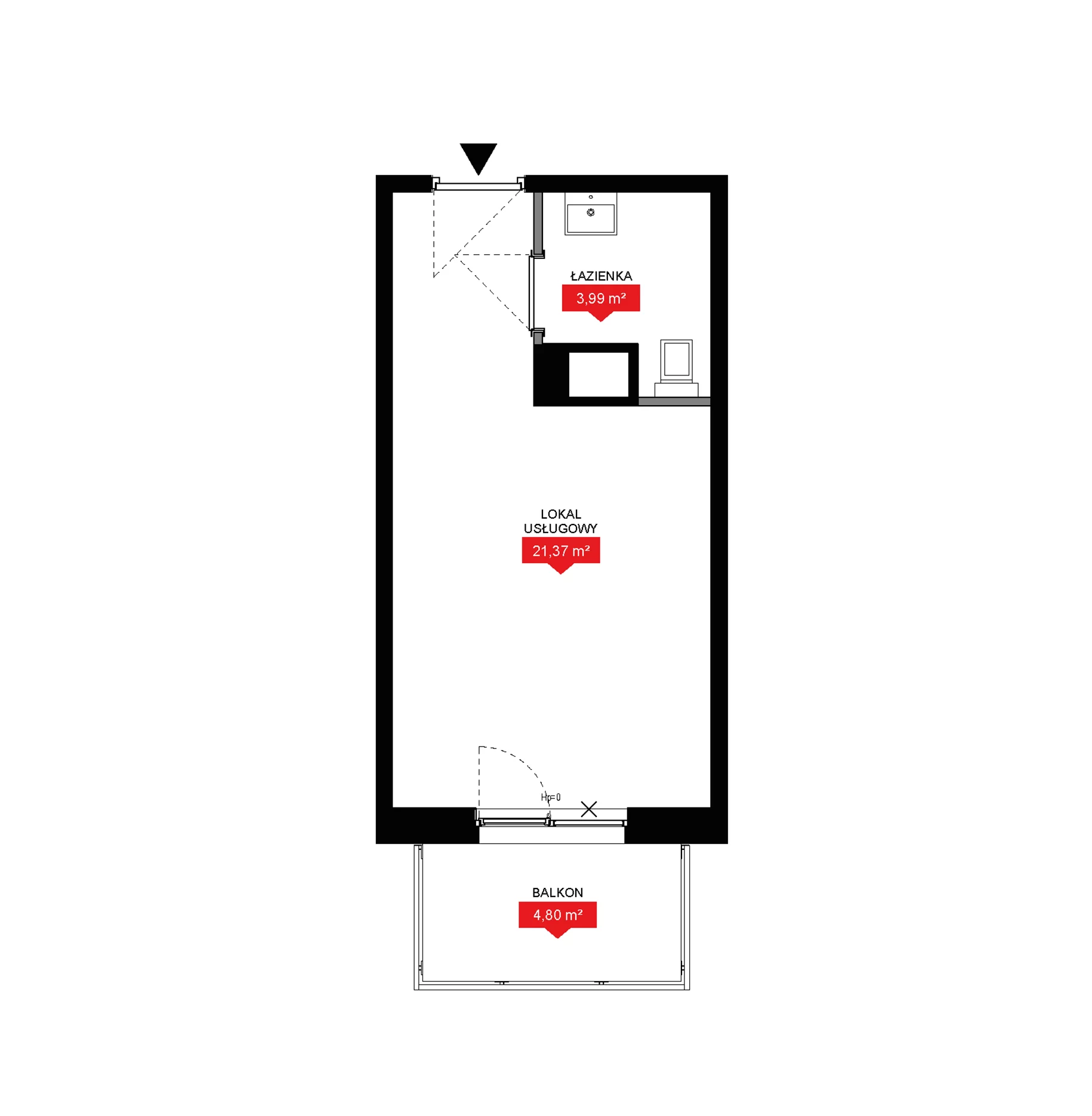 1 pokój, lokal inwestycyjny 25,36 m², piętro 1, oferta nr A2 165LU, 29L - lokale inwestycyjne, Kraków, Prądnik Biały, ul. Nad Strugą 17