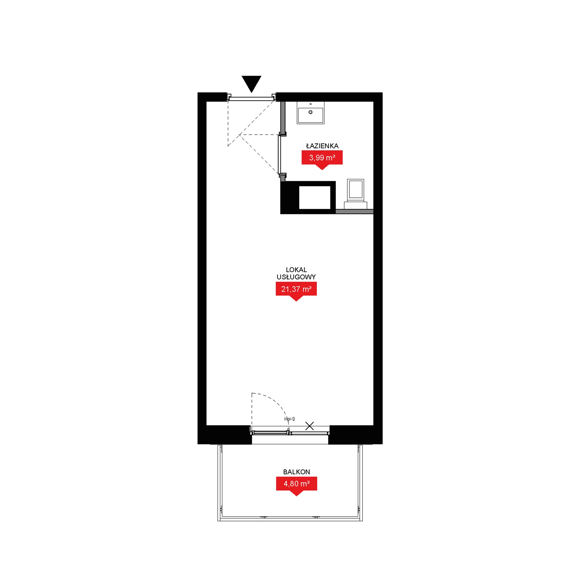 1 pokój, lokal inwestycyjny 25,36 m², piętro 1, oferta nr A2 168LU, 29L - lokale inwestycyjne, Kraków, Prądnik Biały, ul. Nad Strugą 17
