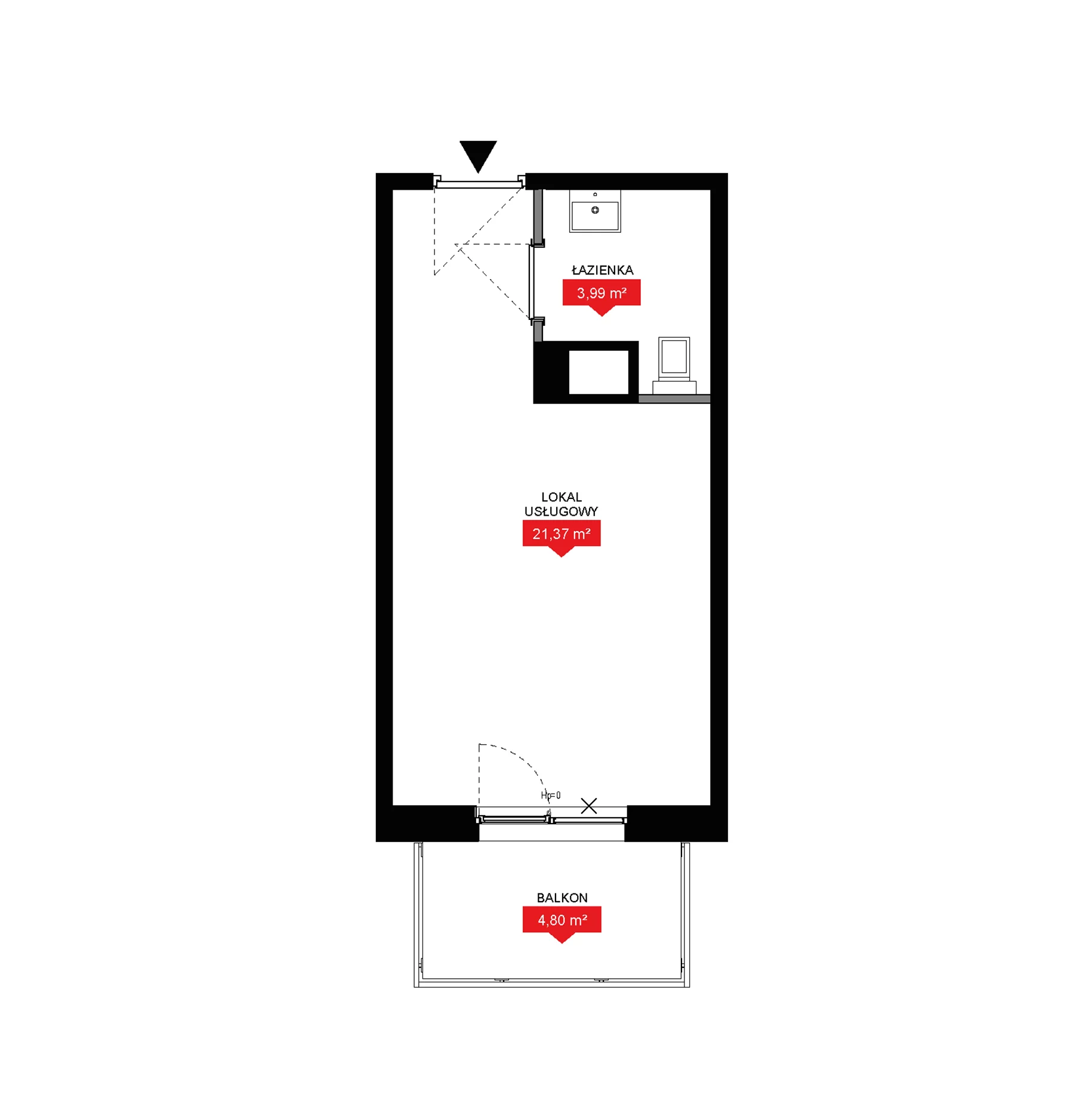 1 pokój, lokal inwestycyjny 25,36 m², piętro 2, oferta nr A2 182LU, 29L - lokale inwestycyjne, Kraków, Prądnik Biały, ul. Nad Strugą 17