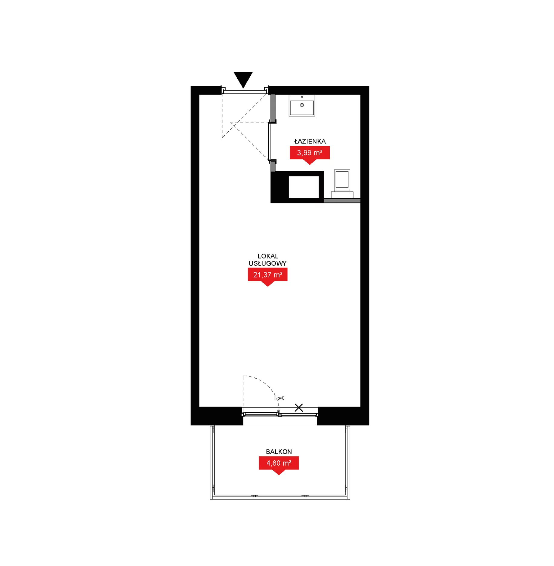 1 pokój, lokal inwestycyjny 25,36 m², piętro 4, oferta nr A2 222LU, 29L - lokale inwestycyjne, Kraków, Prądnik Biały, ul. Nad Strugą 17