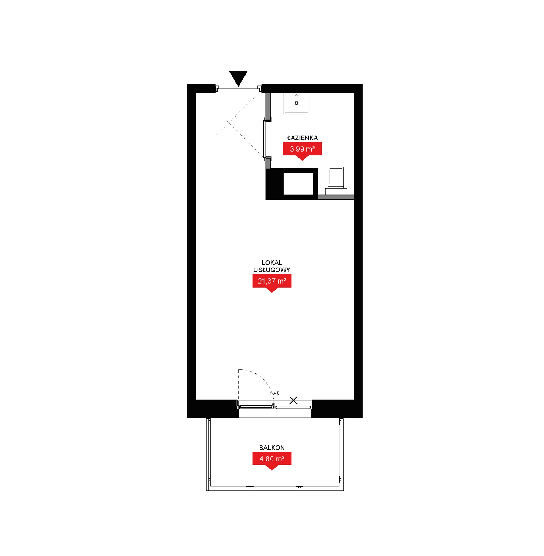 1 pokój, lokal inwestycyjny 25,36 m², piętro 4, oferta nr A2 225LU, 29L - lokale inwestycyjne, Kraków, Prądnik Biały, ul. Nad Strugą 17