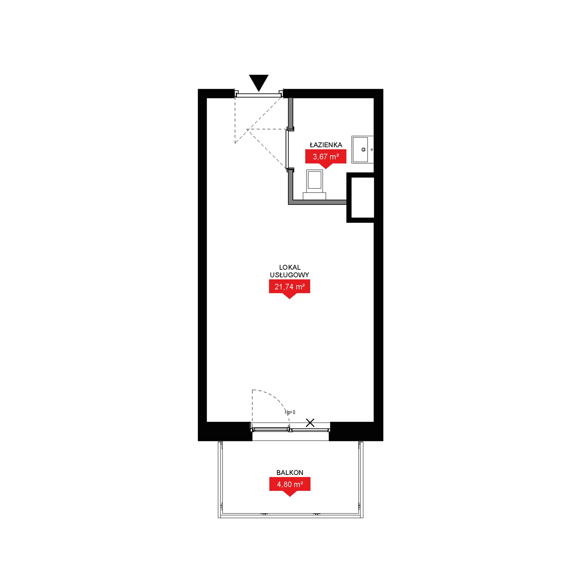 1 pokój, lokal inwestycyjny 25,41 m², piętro 4, oferta nr A2 227LU, 29L - lokale inwestycyjne, Kraków, Prądnik Biały, ul. Nad Strugą 17