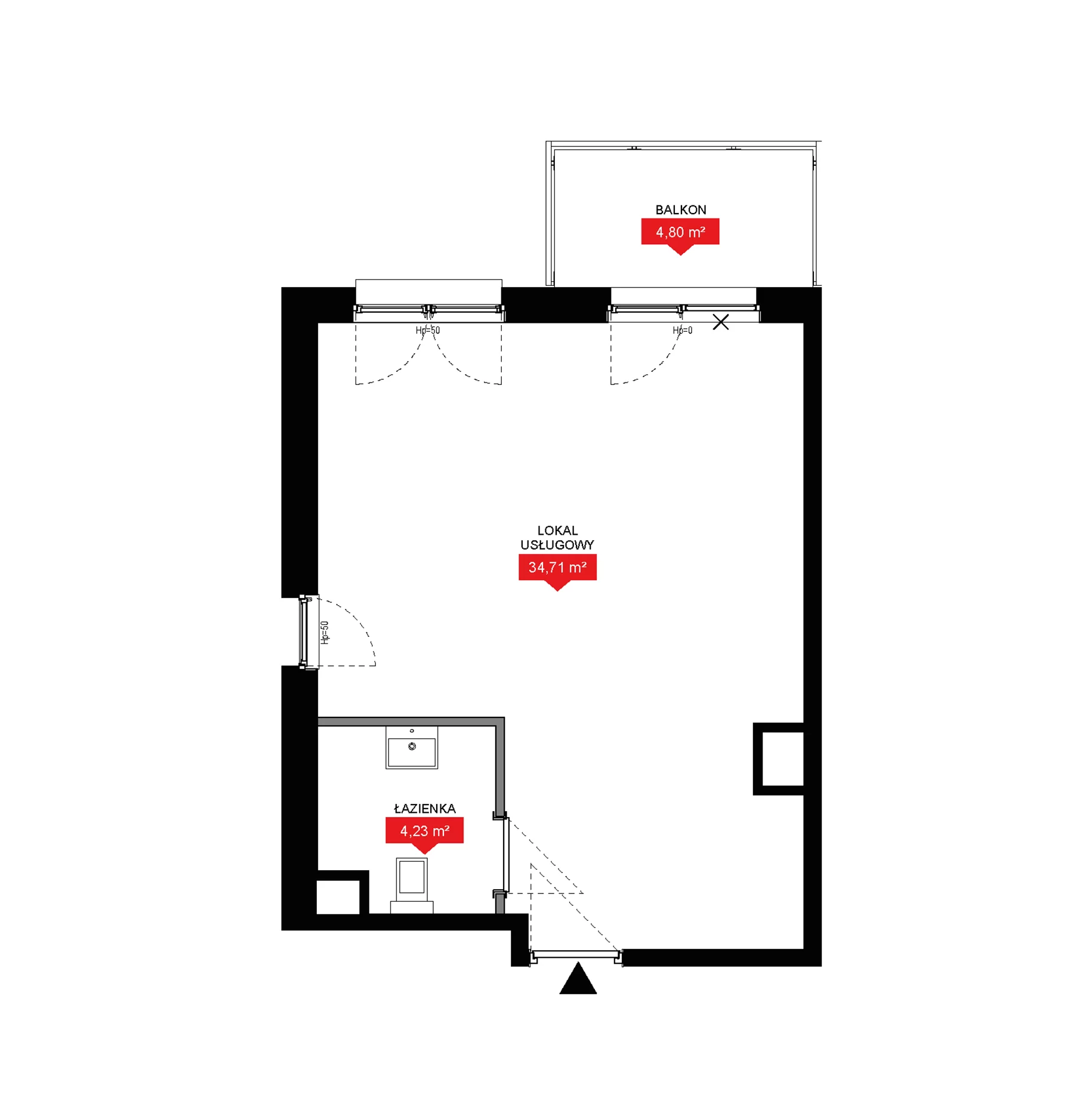 1 pokój, lokal inwestycyjny 38,94 m², piętro 4, oferta nr A2 233LU, 29L - lokale inwestycyjne, Kraków, Prądnik Biały, ul. Nad Strugą 17