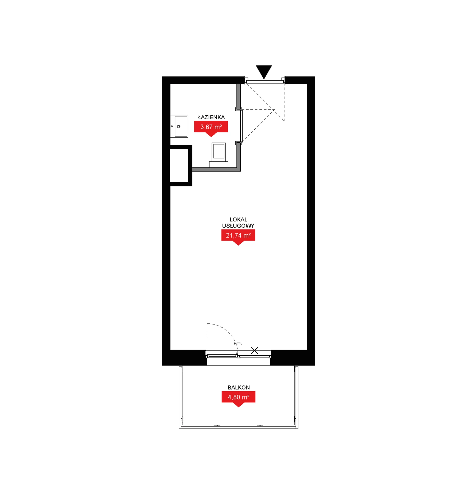 1 pokój, lokal inwestycyjny 25,41 m², piętro 6, oferta nr A2 263LU, 29L - lokale inwestycyjne, Kraków, Prądnik Biały, ul. Nad Strugą 17