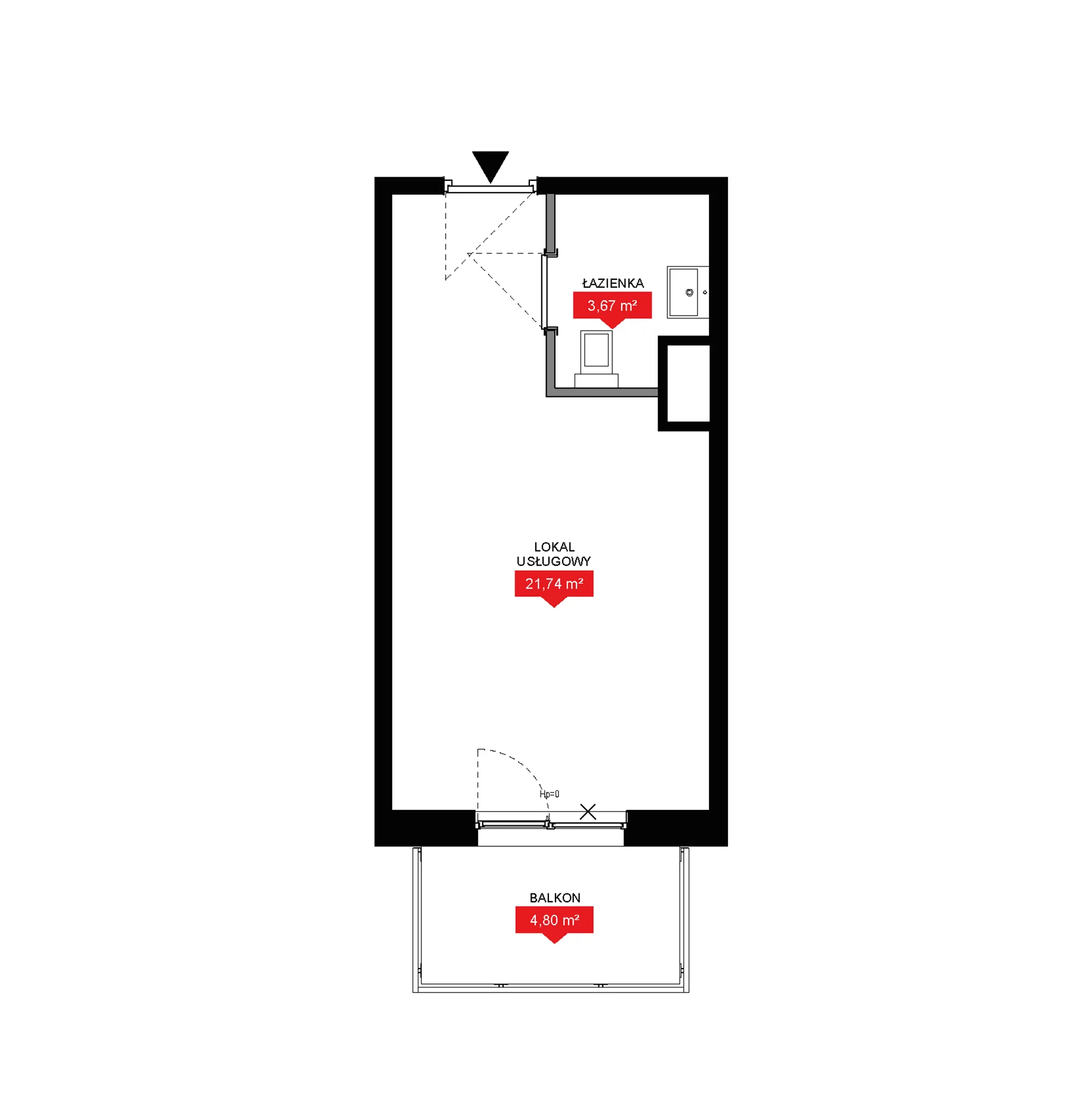 1 pokój, lokal inwestycyjny 25,41 m², piętro 6, oferta nr A2 264LU, 29L - lokale inwestycyjne, Kraków, Prądnik Biały, ul. Nad Strugą 17