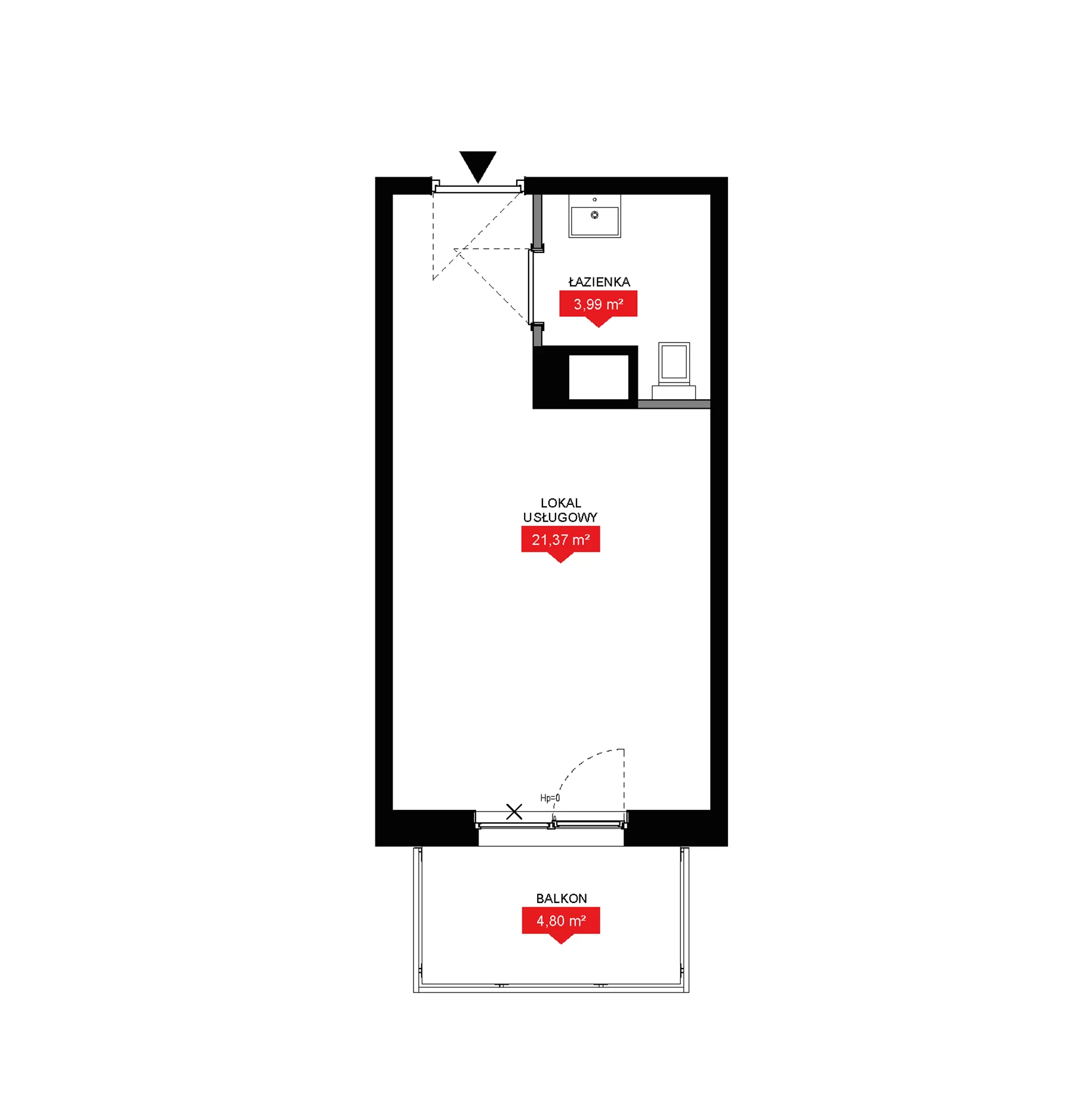 1 pokój, lokal inwestycyjny 25,36 m², piętro 6, oferta nr A2 268LU, 29L - lokale inwestycyjne, Kraków, Prądnik Biały, ul. Nad Strugą 17
