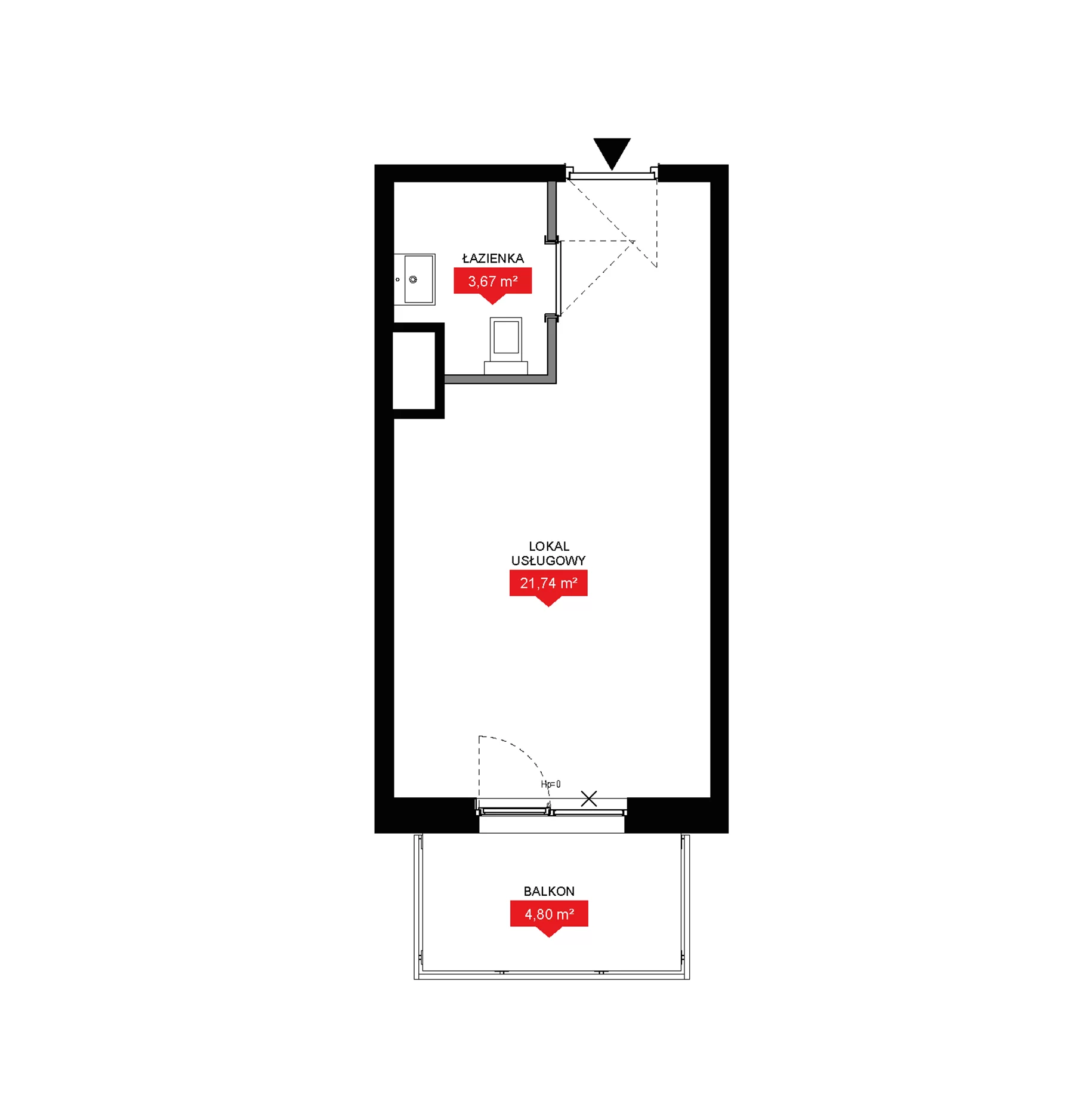 1 pokój, lokal inwestycyjny 25,41 m², piętro 6, oferta nr A2 269LU, 29L - lokale inwestycyjne, Kraków, Prądnik Biały, ul. Nad Strugą 17