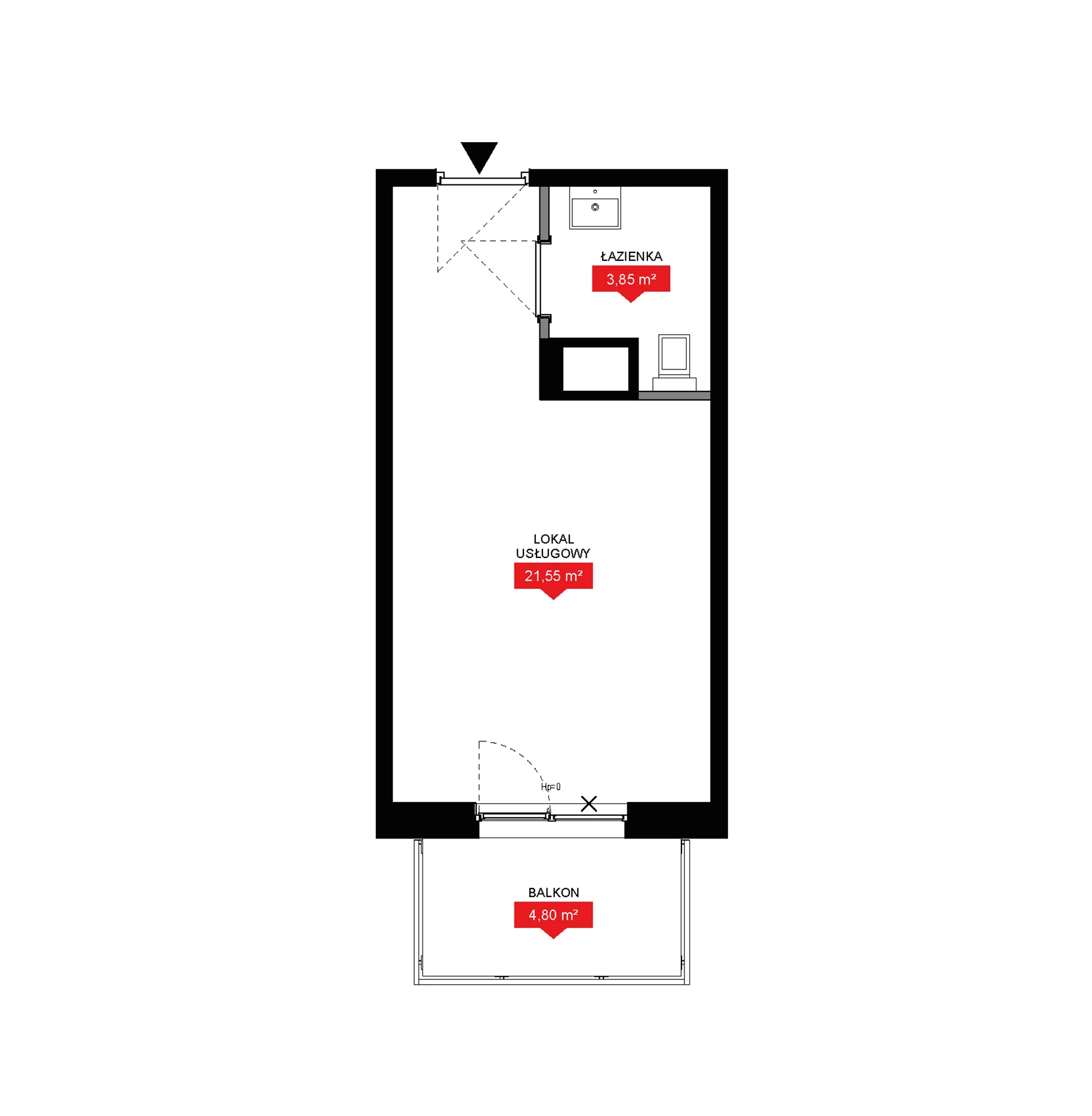 1 pokój, lokal inwestycyjny 25,40 m², piętro 7, oferta nr A2 282LU, 29L - lokale inwestycyjne, Kraków, Prądnik Biały, ul. Nad Strugą 17
