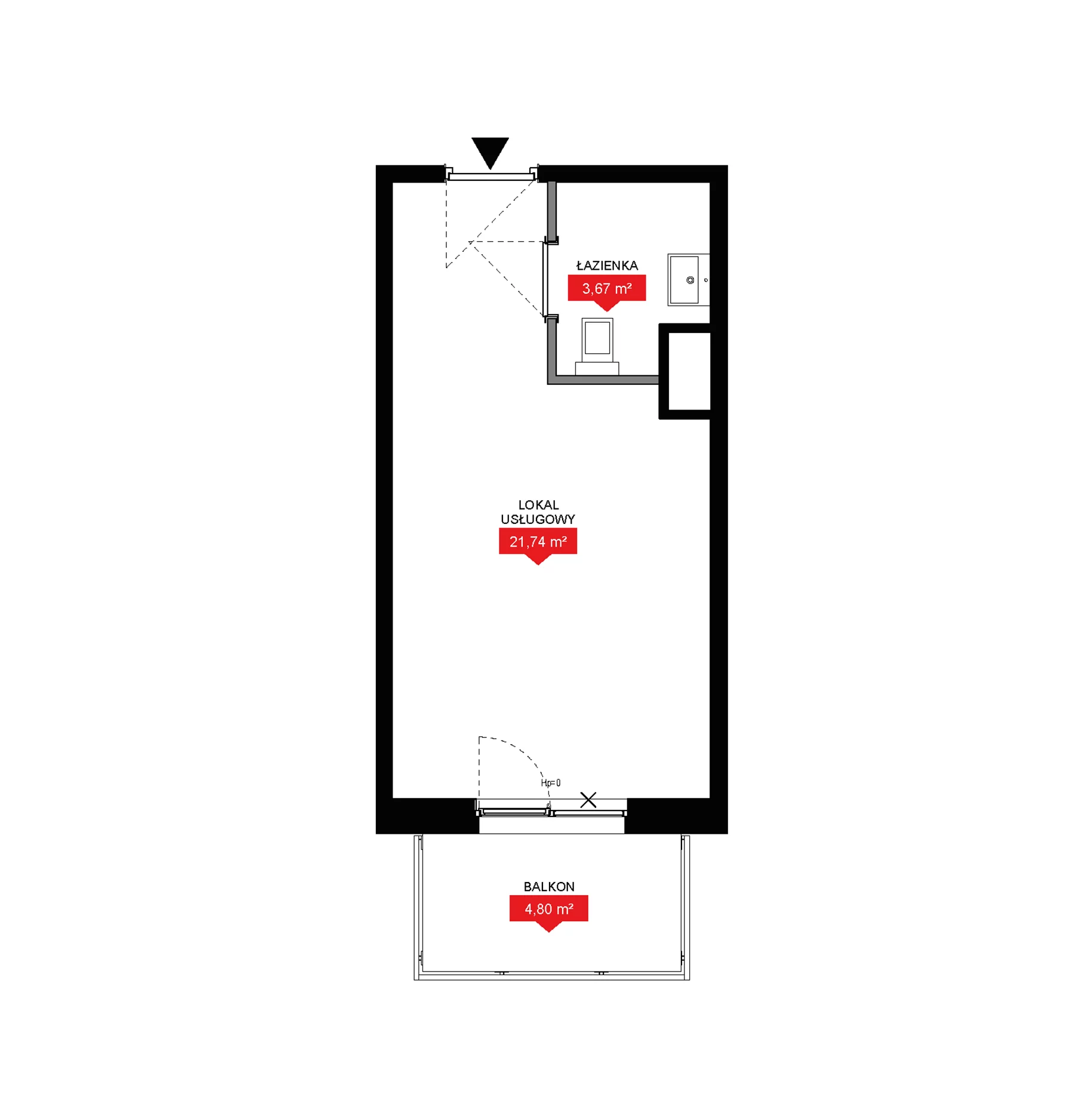1 pokój, lokal inwestycyjny 25,41 m², piętro 7, oferta nr A2 284LU, 29L - lokale inwestycyjne, Kraków, Prądnik Biały, ul. Nad Strugą 17