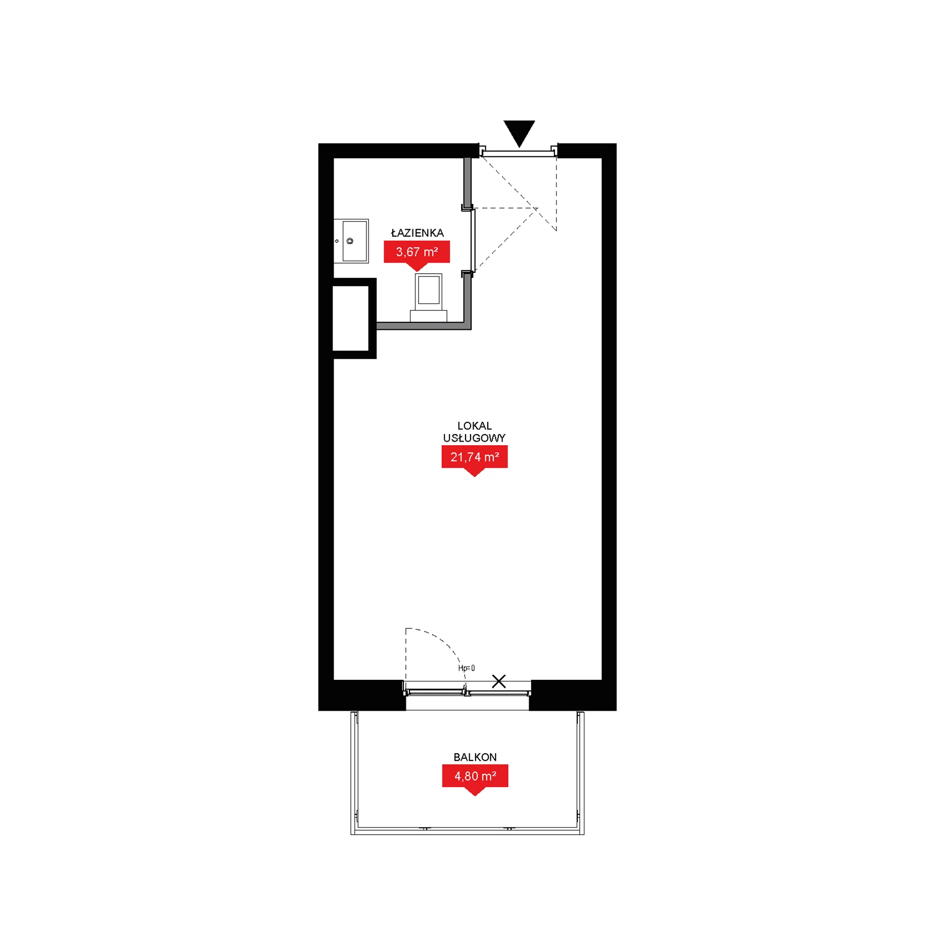 1 pokój, lokal inwestycyjny 25,41 m², piętro 7, oferta nr A2 286LU, 29L - lokale inwestycyjne, Kraków, Prądnik Biały, ul. Nad Strugą 17