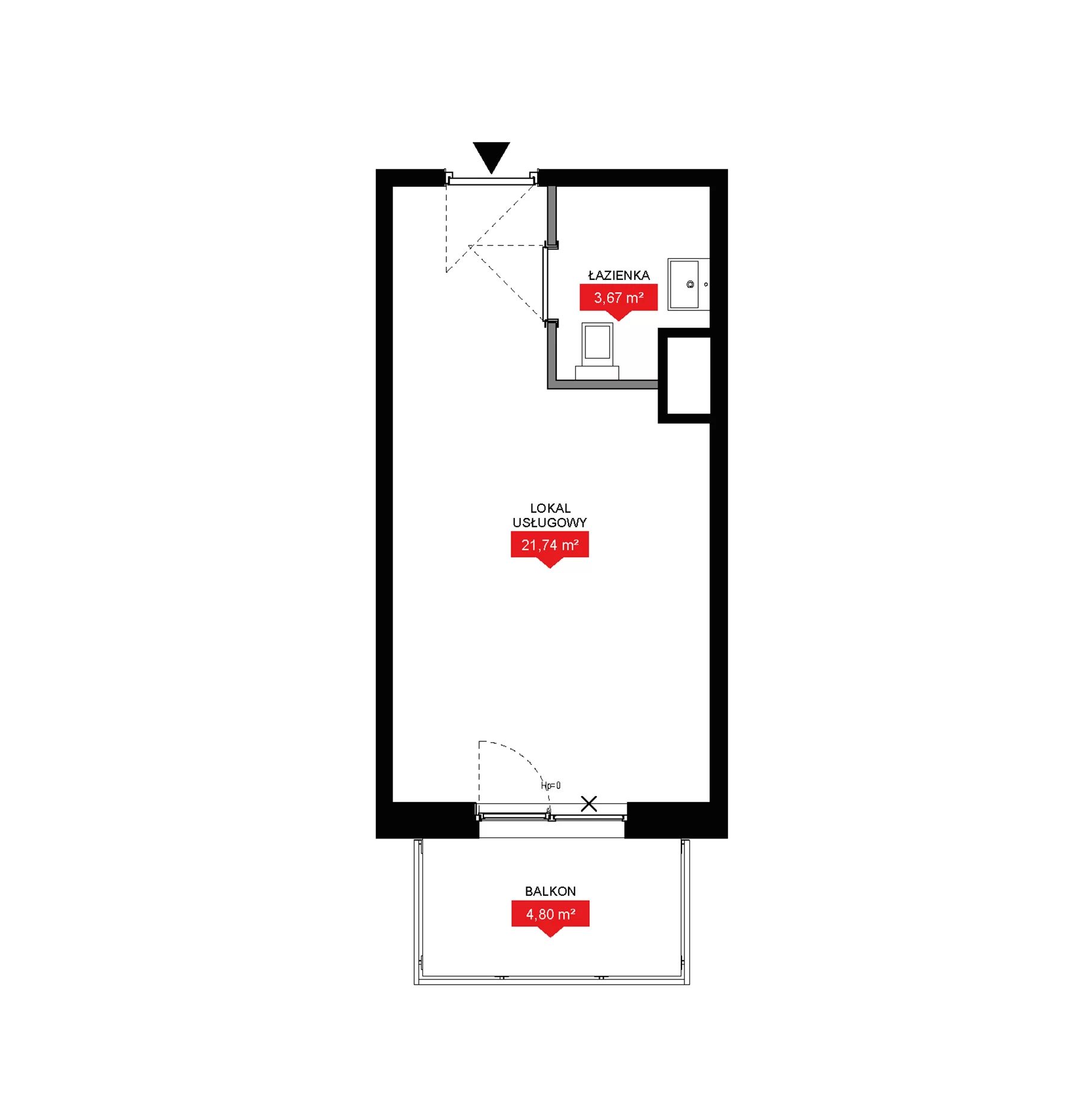 1 pokój, lokal inwestycyjny 25,41 m², piętro 7, oferta nr A2 287LU, 29L - lokale inwestycyjne, Kraków, Prądnik Biały, ul. Nad Strugą 17
