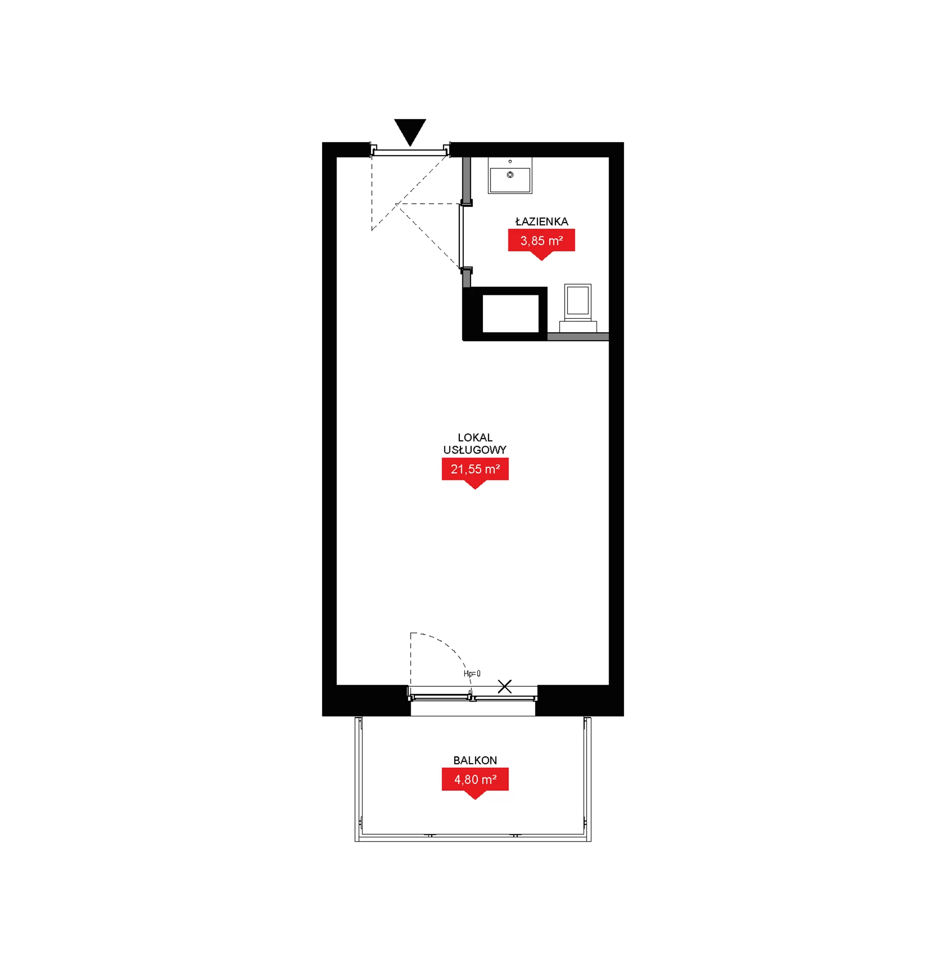 1 pokój, lokal inwestycyjny 25,40 m², piętro 7, oferta nr A2 288LU, 29L - lokale inwestycyjne, Kraków, Prądnik Biały, ul. Nad Strugą 17