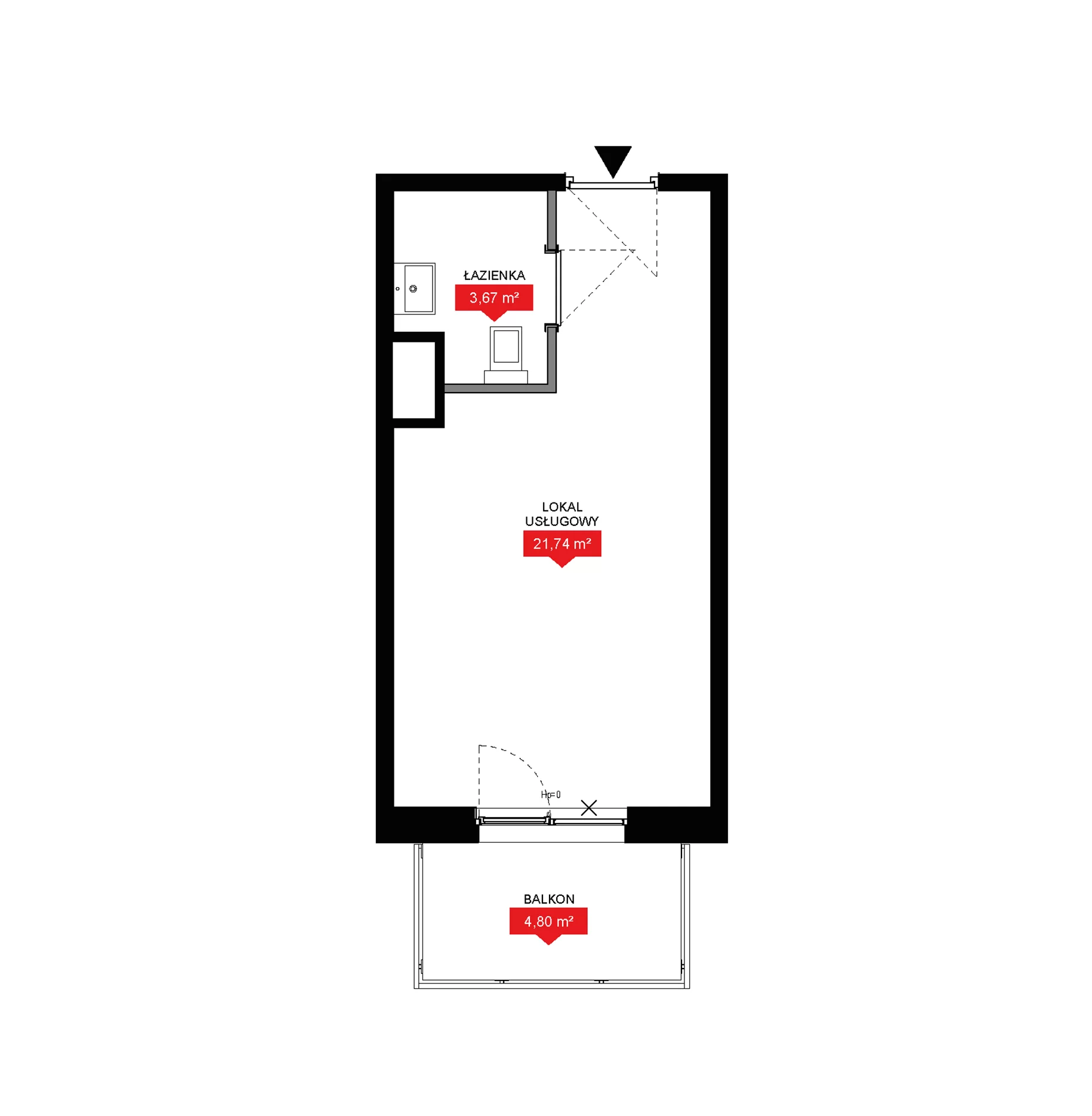 1 pokój, lokal inwestycyjny 25,41 m², piętro 7, oferta nr A2 289LU, 29L - lokale inwestycyjne, Kraków, Prądnik Biały, ul. Nad Strugą 17