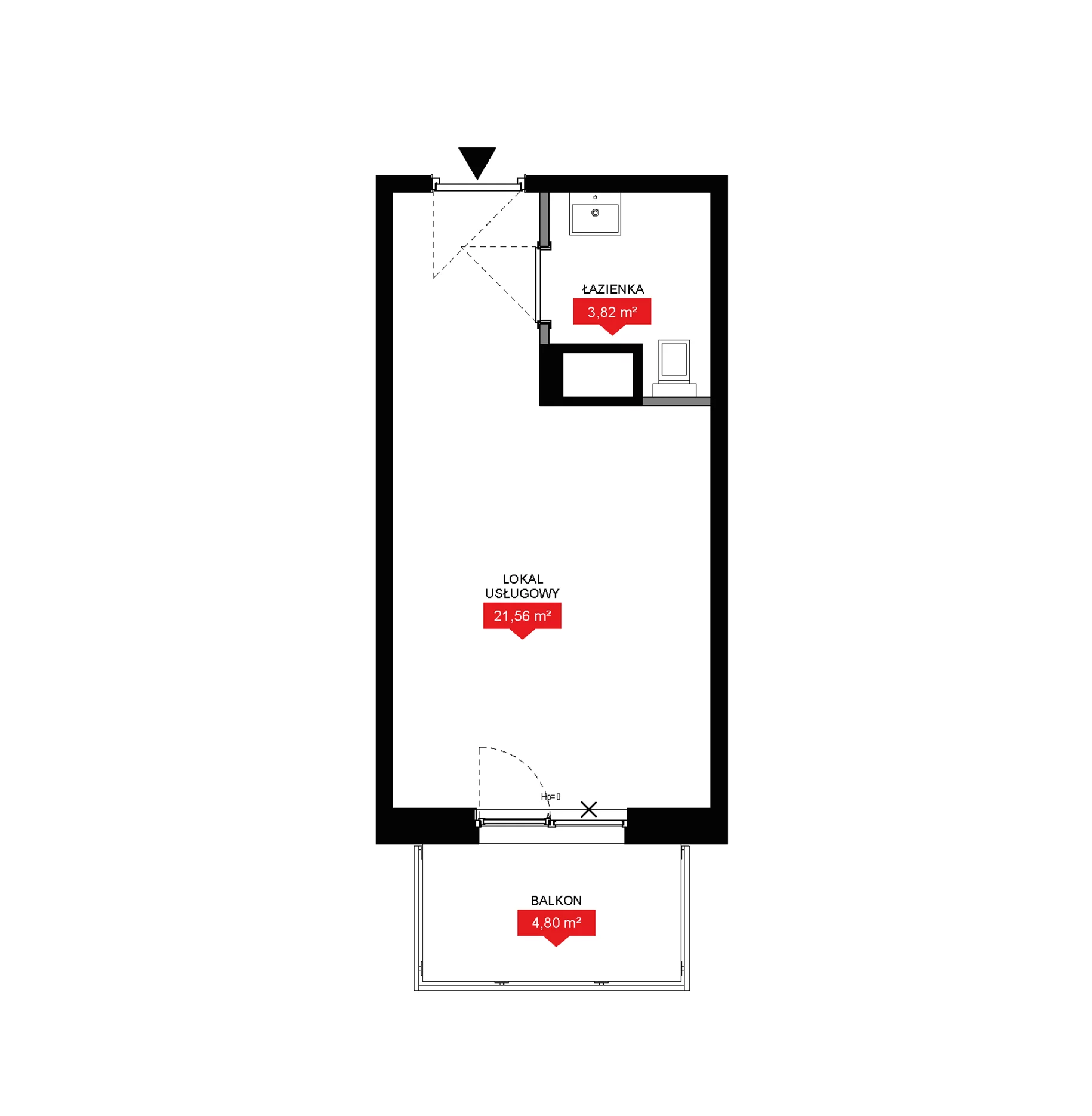 1 pokój, lokal inwestycyjny 25,38 m², piętro 7, oferta nr A2 291LU, 29L - lokale inwestycyjne, Kraków, Prądnik Biały, Górka Narodowa, ul. Nad Strugą 17