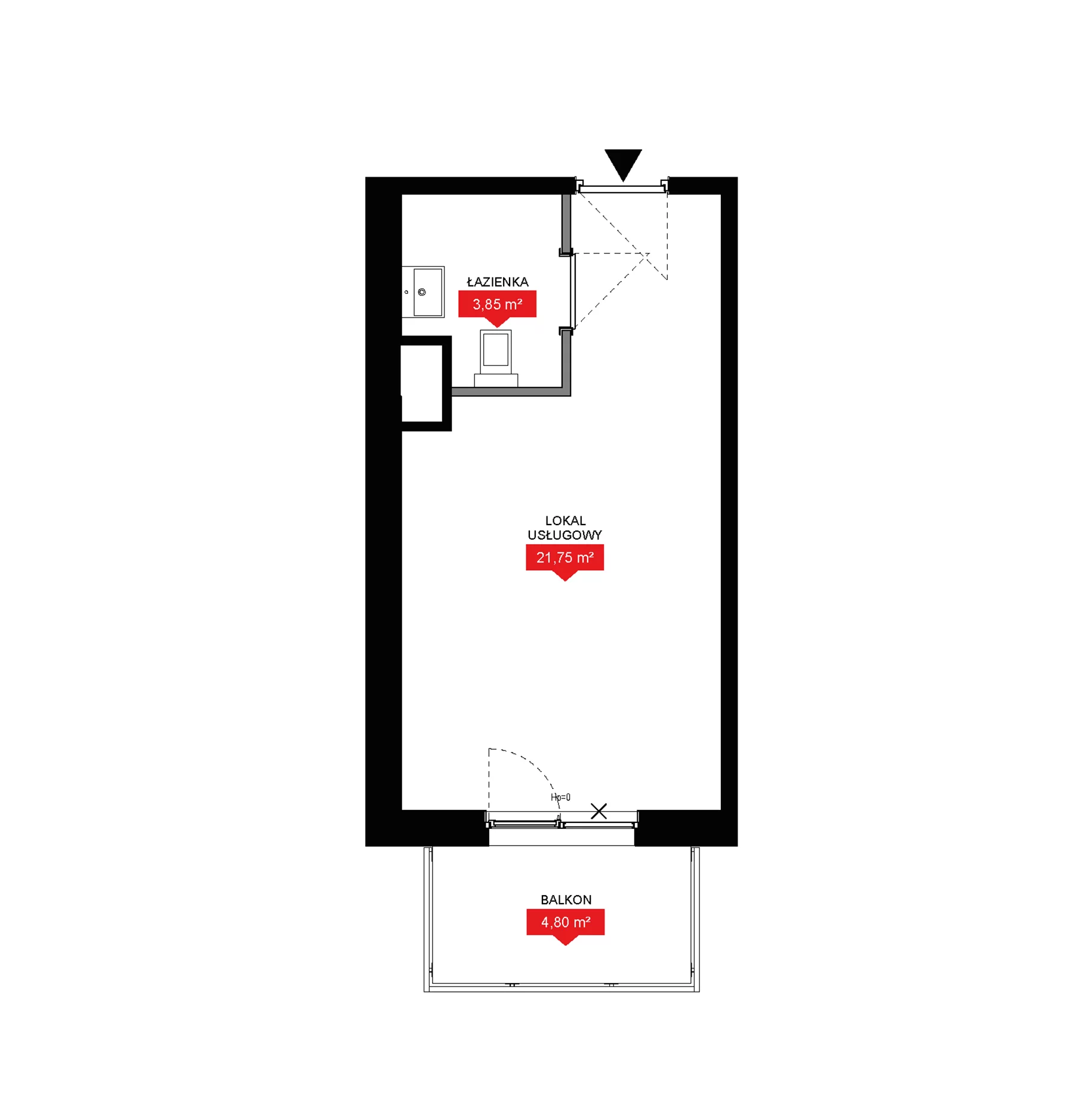 1 pokój, lokal inwestycyjny 25,60 m², piętro 7, oferta nr A2 292LU, 29L - lokale inwestycyjne, Kraków, Prądnik Biały, ul. Nad Strugą 17