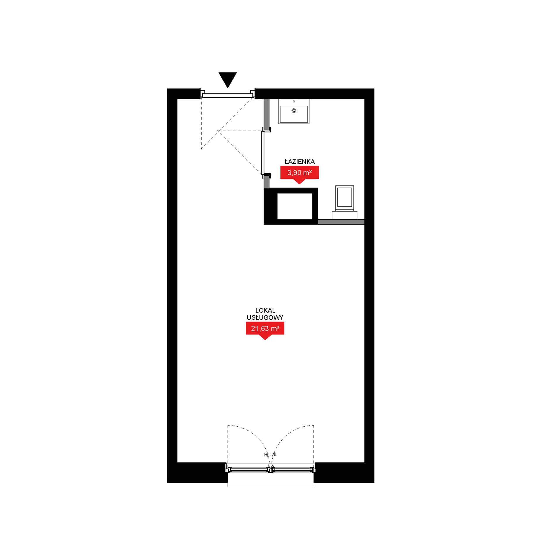 1 pokój, lokal inwestycyjny 25,53 m², piętro 8, oferta nr A2 305LU, 29L - lokale inwestycyjne, Kraków, Prądnik Biały, ul. Nad Strugą 17