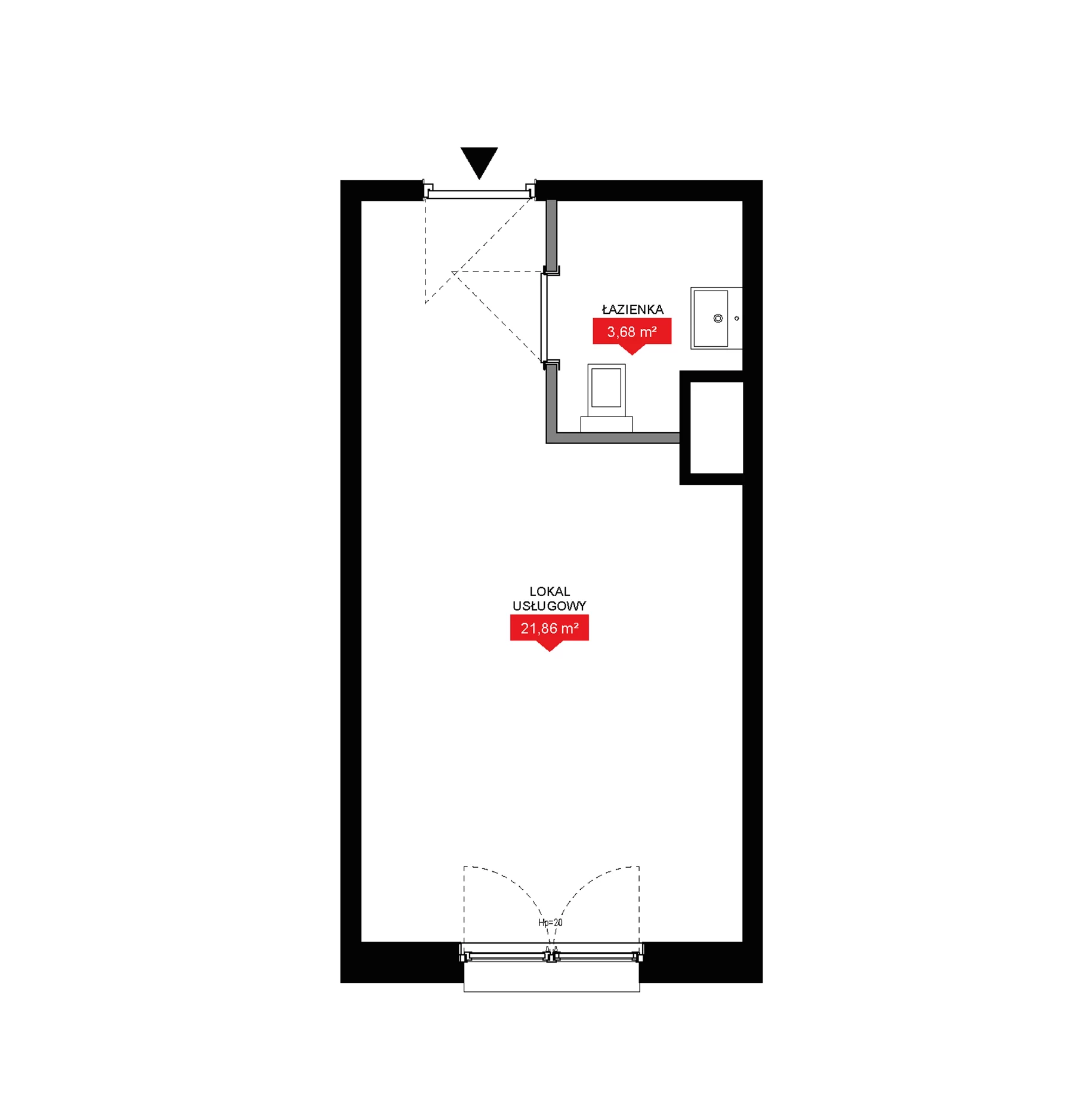 1 pokój, lokal inwestycyjny 25,54 m², piętro 8, oferta nr A2 307LU, 29L - lokale inwestycyjne, Kraków, Prądnik Biały, ul. Nad Strugą 17