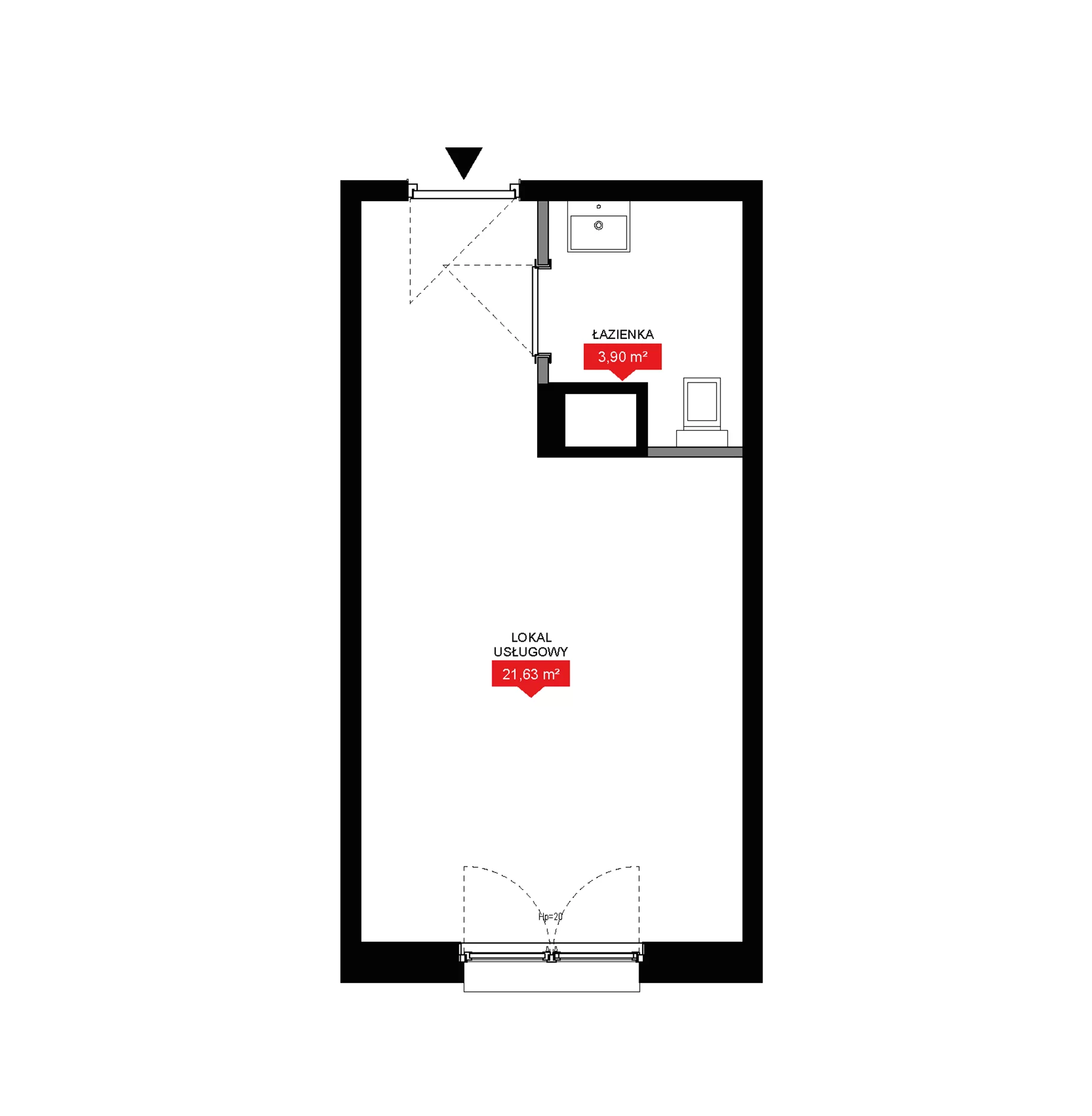 1 pokój, lokal inwestycyjny 25,53 m², piętro 8, oferta nr A2 308LU, 29L - lokale inwestycyjne, Kraków, Prądnik Biały, ul. Nad Strugą 17