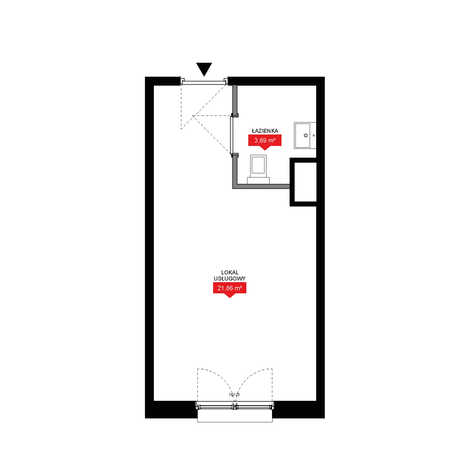 1 pokój, lokal inwestycyjny 25,55 m², piętro 8, oferta nr A2 310LU, 29L - lokale inwestycyjne, Kraków, Prądnik Biały, Górka Narodowa, ul. Nad Strugą 17